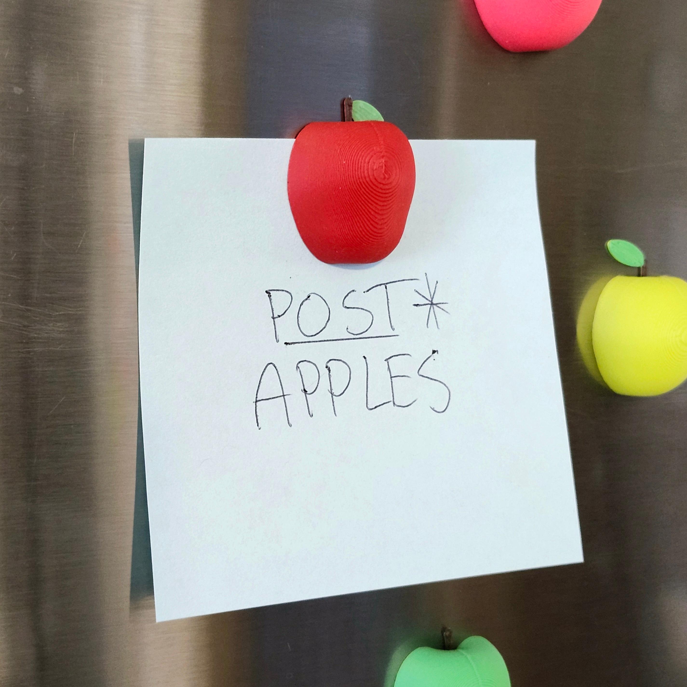 Set of 4 Miniature Apple-Themed Decorative Magnets 3d model