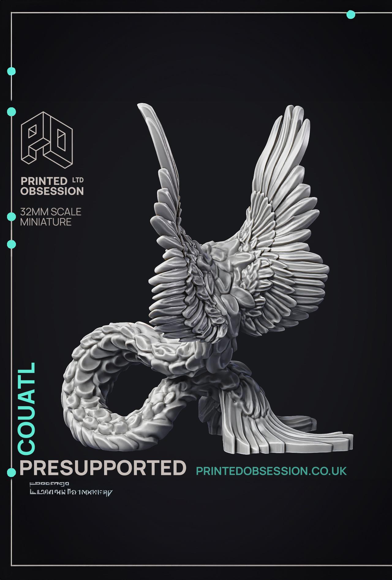 Couatl - Celestial Creature - PRESUPPORTED - Heaven Hath No Fury - 32mm scale  3d model