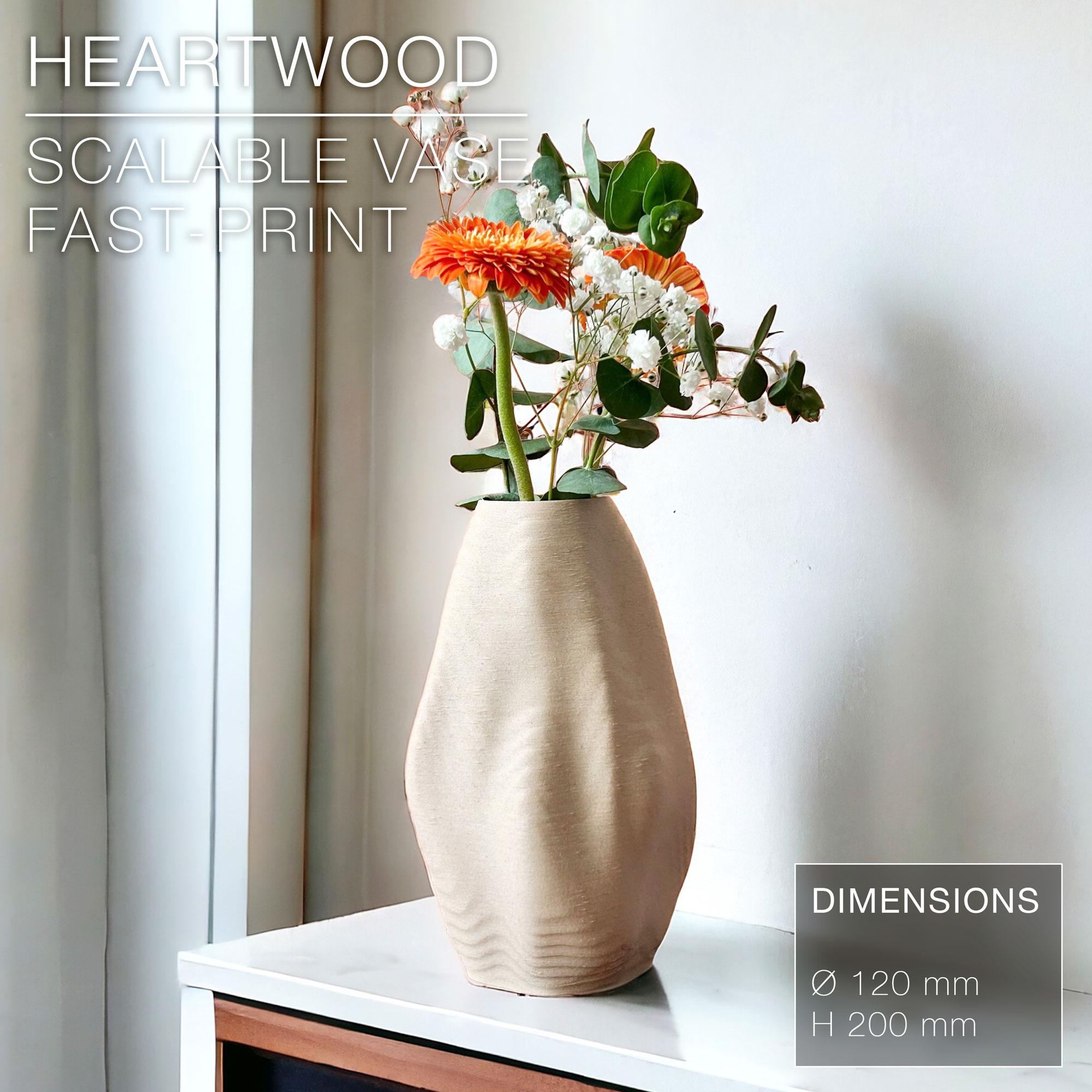 HEARTWOOD  |  Scalable Vase, fast-print by CharlesRegaud 3d model