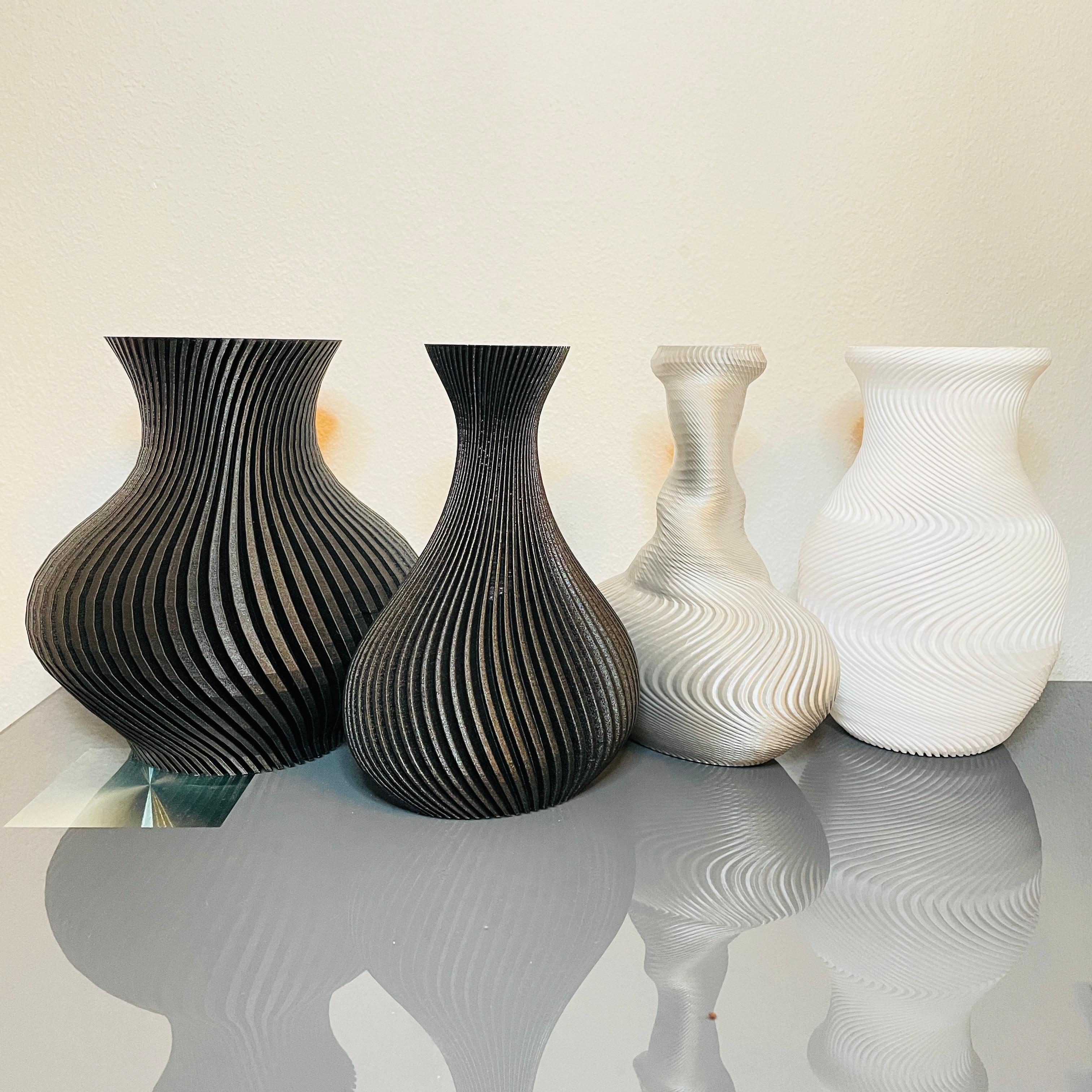 Spiral Vase Set - 4 Designs 3d model