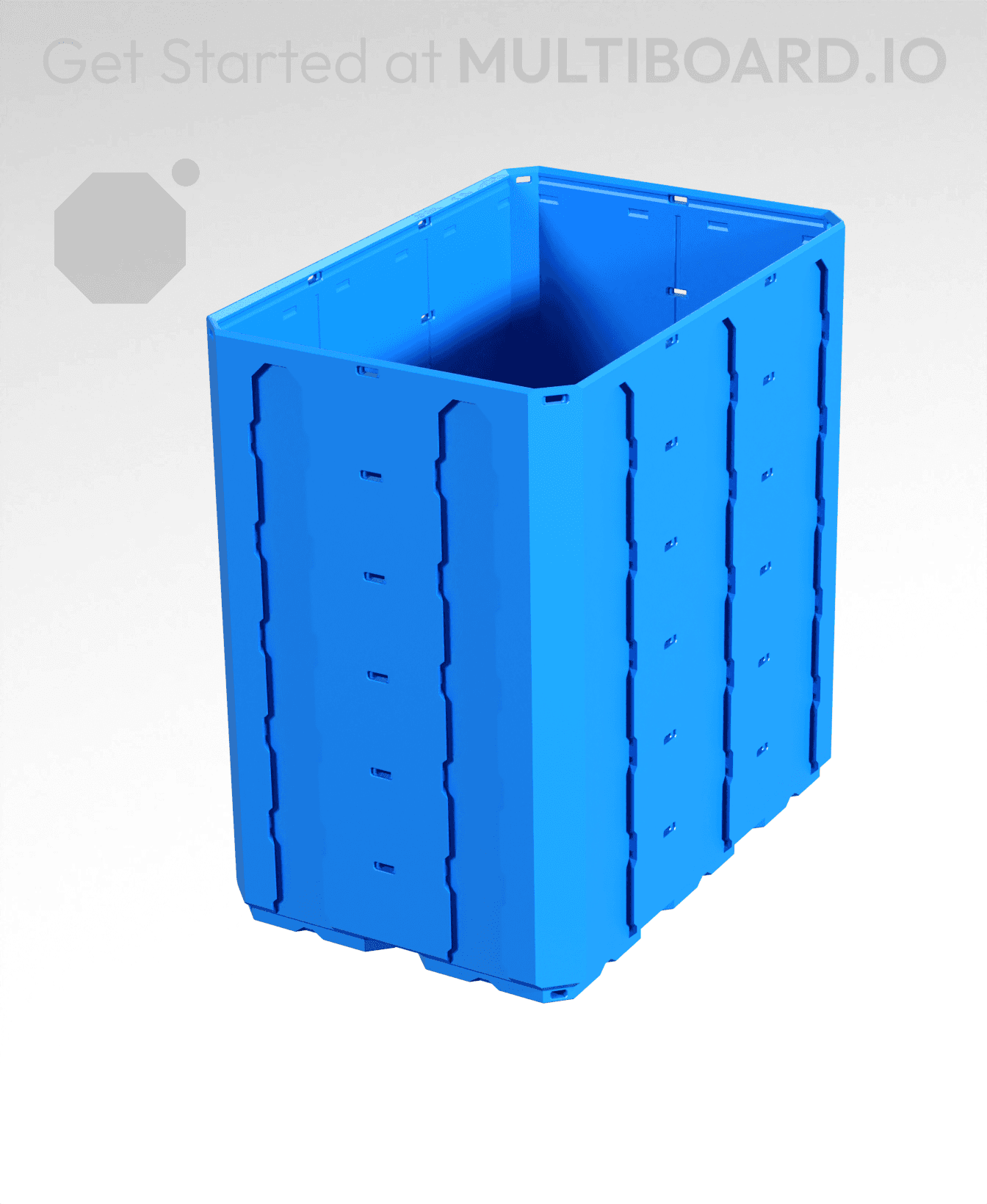 2x3x3 - Topped Multipoint Rail - Multibin Shell 3d model