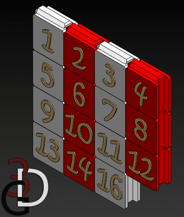 Yet Another Slider Puzzle Design v2.0 / 8-bit Picture Frame 3d model