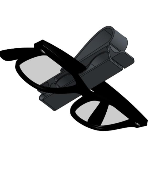 Sunglasses Holder for Car Visor - Print-in-Place 3d model