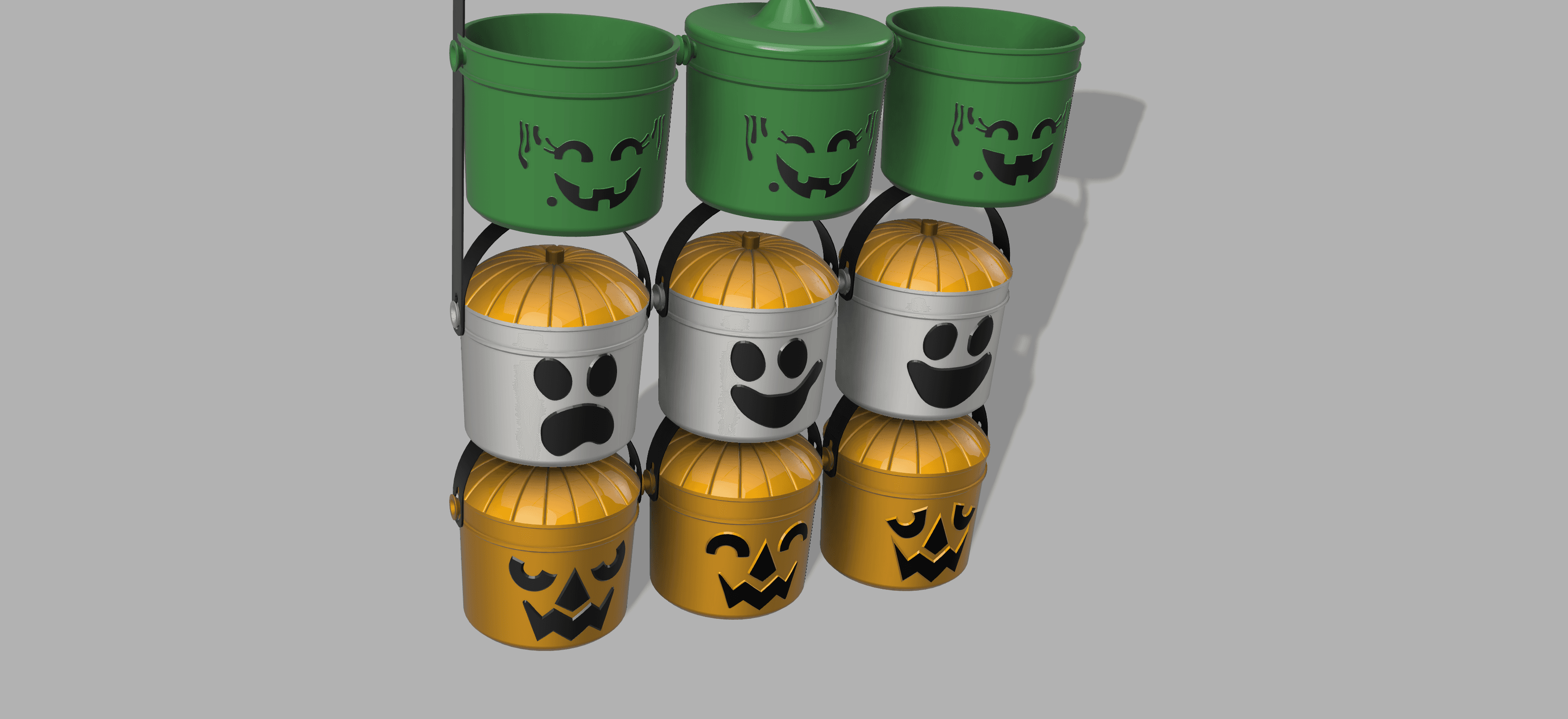 Boo Buckets - Happy Meal Buckets, Witch, Boo, Franken buckets from 80's Happy Meals 3d model