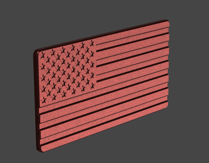 3D Printed Business Card American Flag 3d model