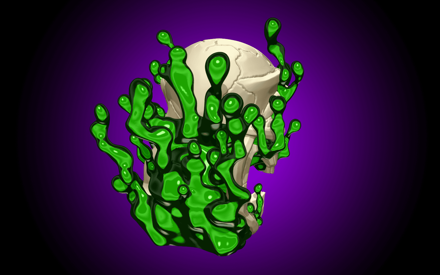 Toxic Alien Skull - Multi and Single color 3d model