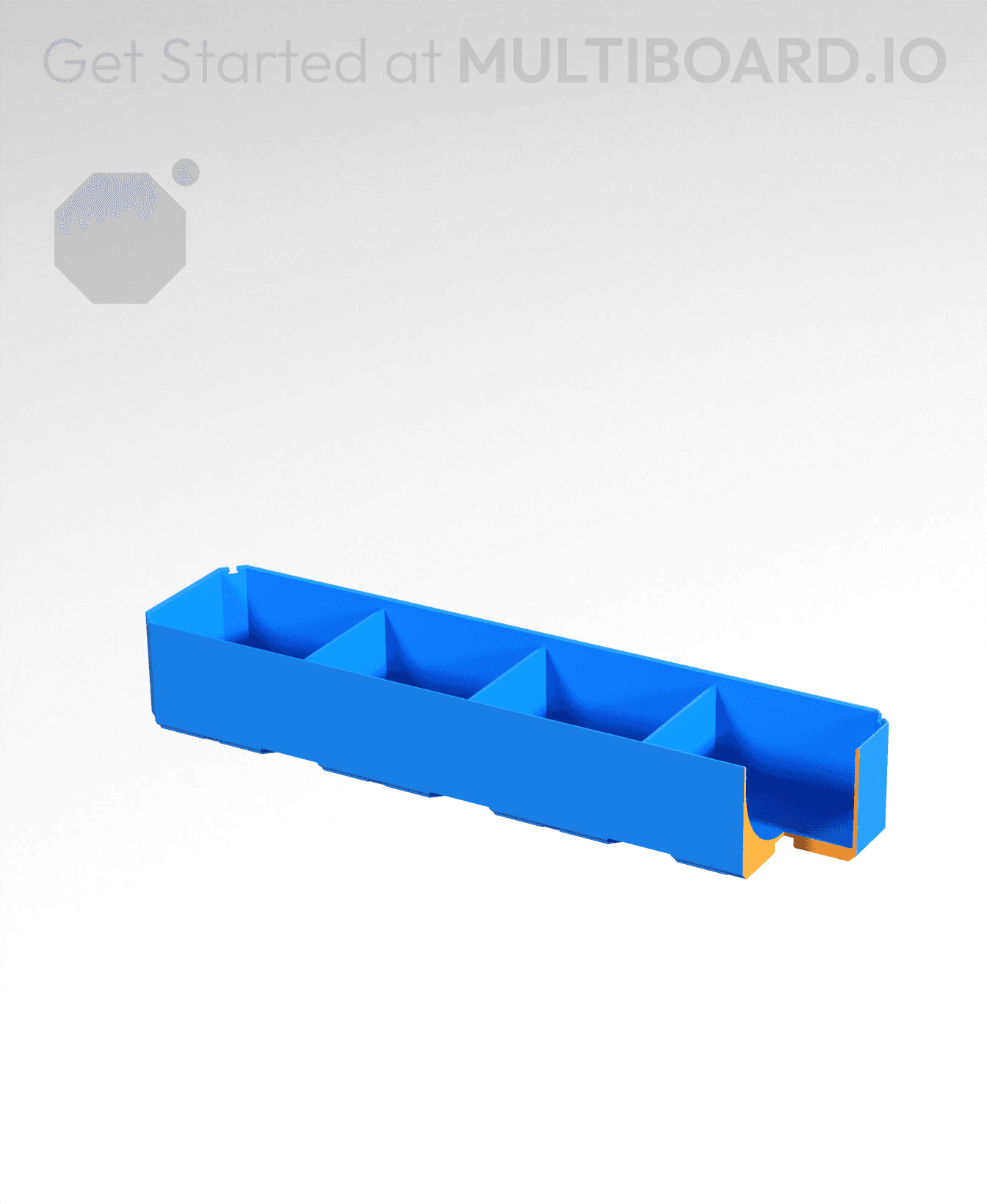 4x1x0.75 - Curved - Divided Bin - Multibin Insert 3d model