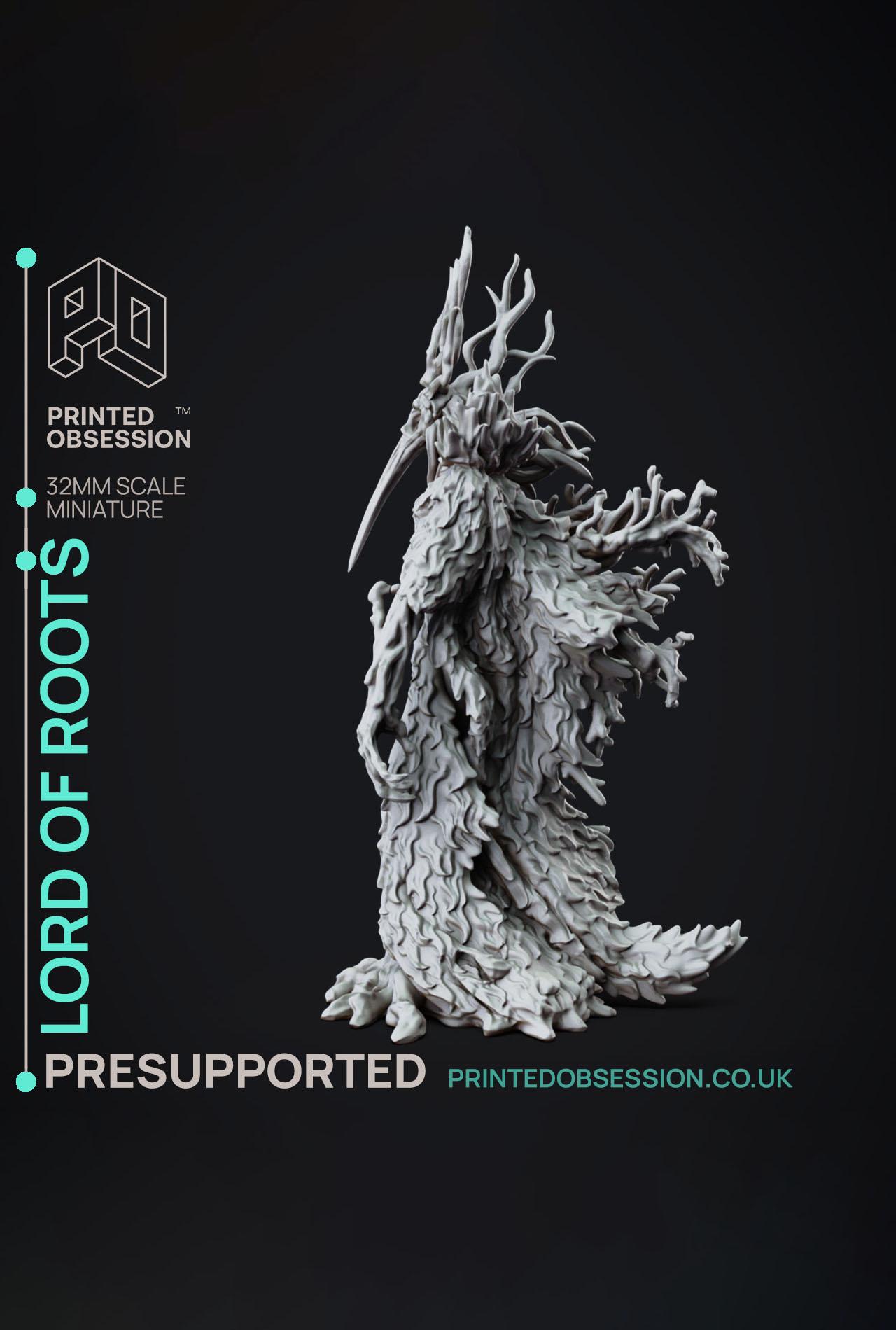 Lord of Roots - Faywild Vs Shadowfell - PRESUPPORTED - Illustrated and Stats - 32mm scale			 3d model