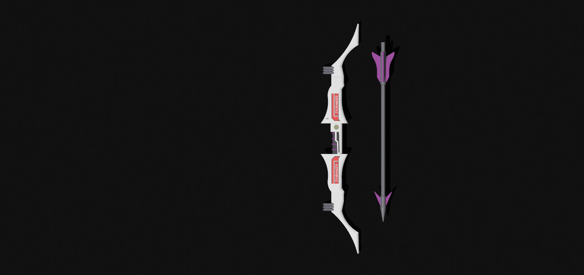Pink Ranger Power Bow with Arrow 3d model
