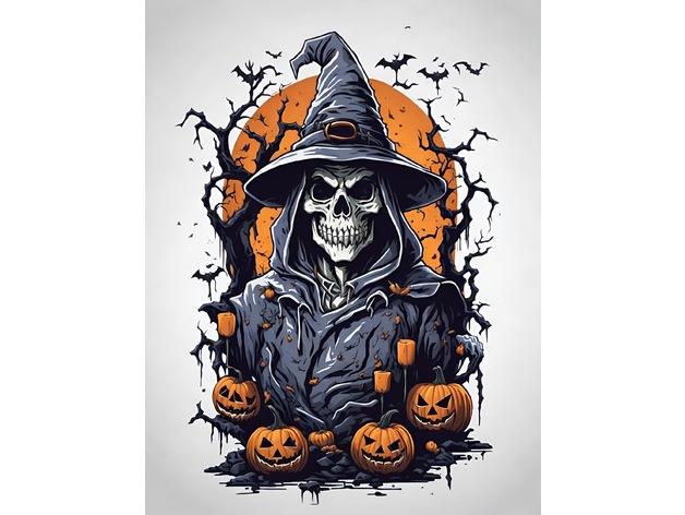 Halloween Skeleton Witch - Hueforge Print  3d model