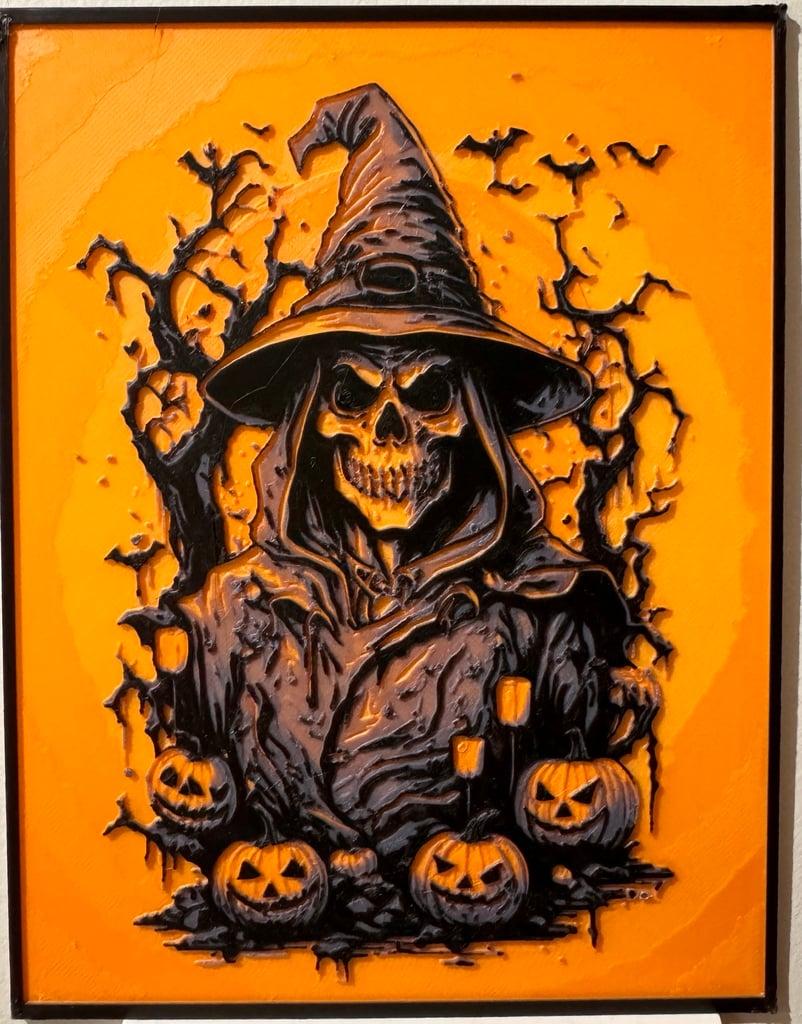 Halloween Skeleton Witch - Hueforge Print  3d model
