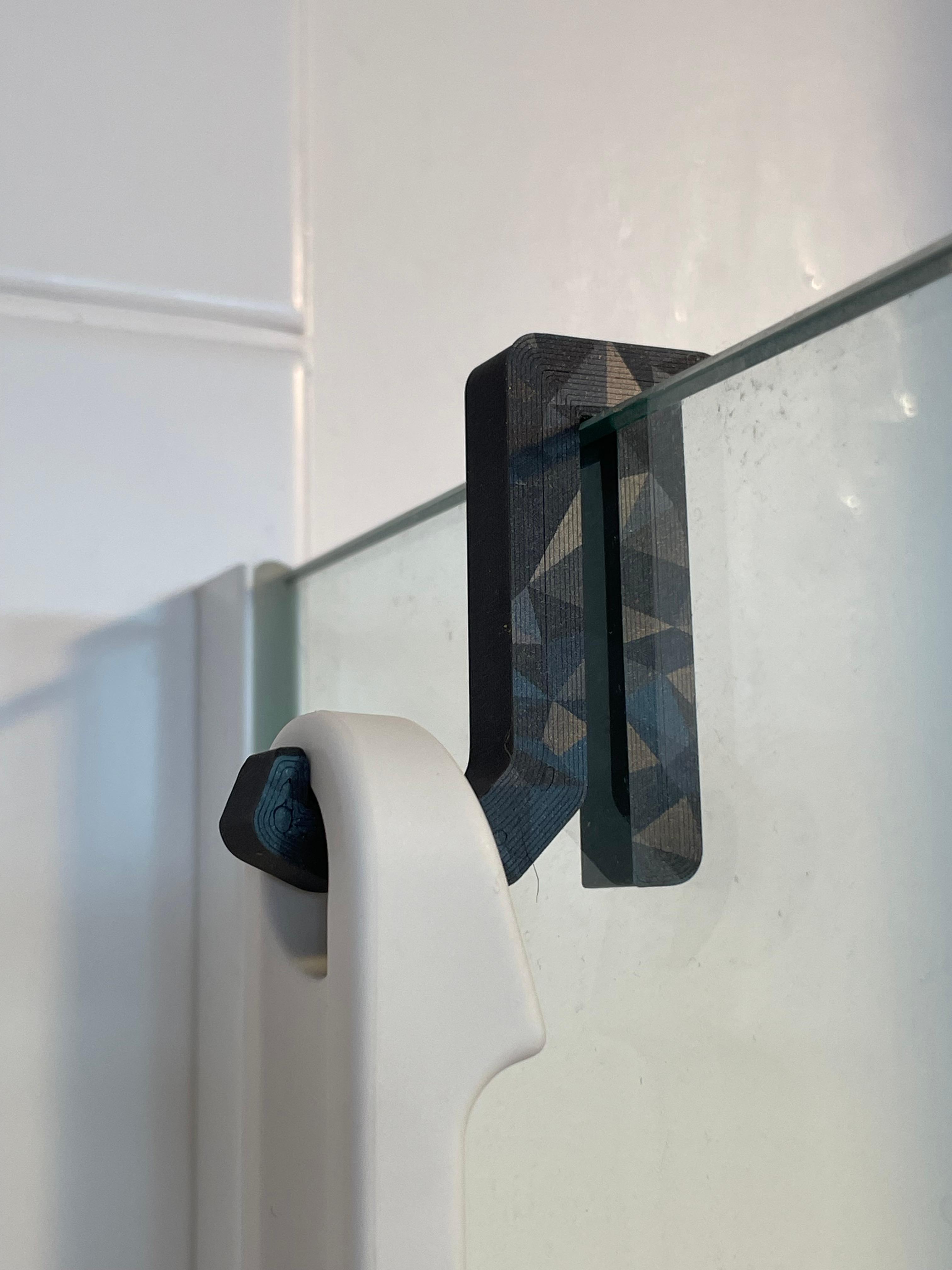 Hook for 10mm glass shower screens 3d model