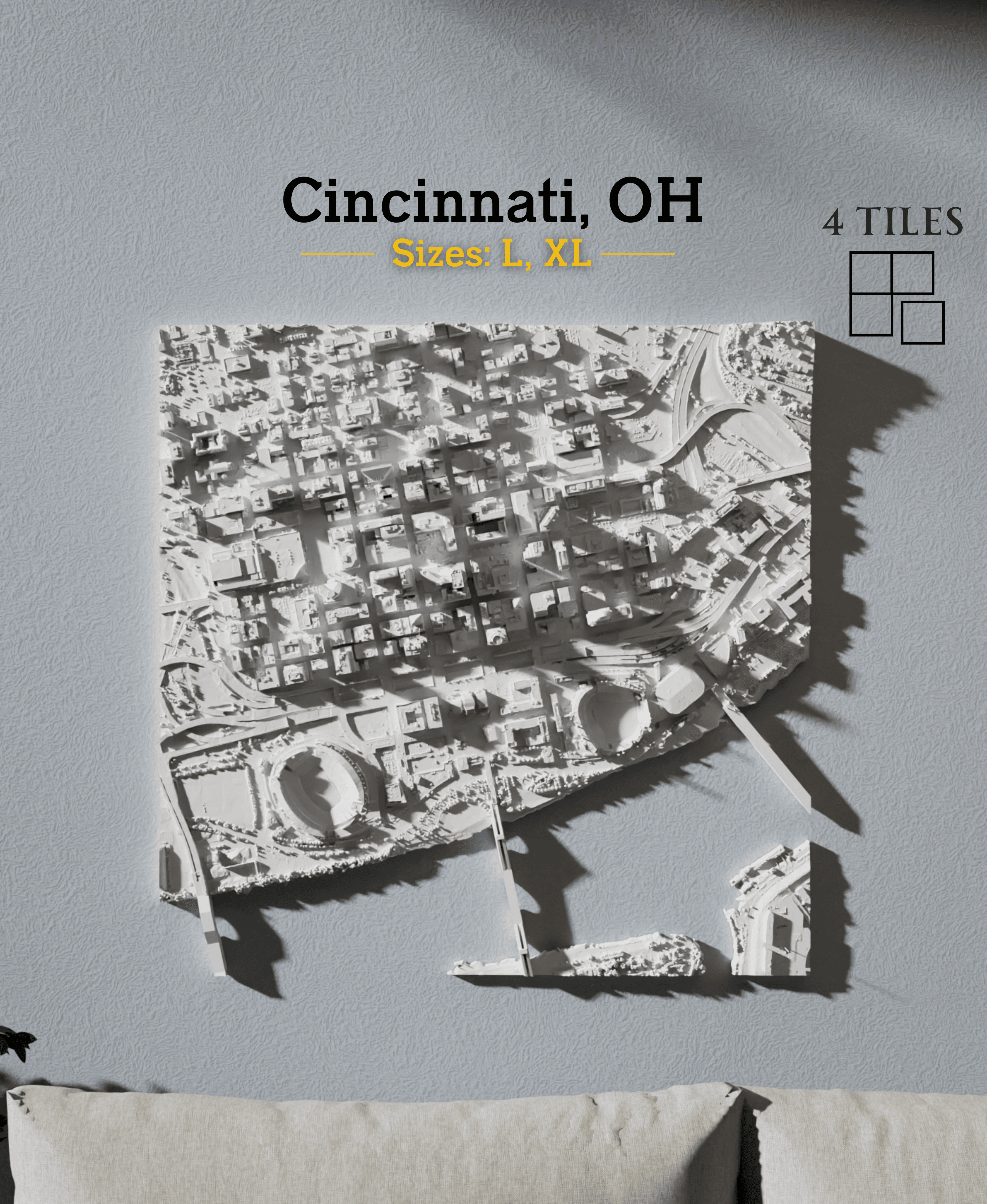 Cincinnati, OH - Large & Extra Large 3d model