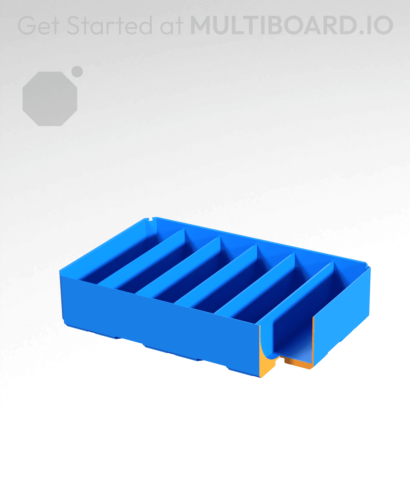 3x2x0.75 - Curved - Double Divided Bin - Multibin Insert 3d model