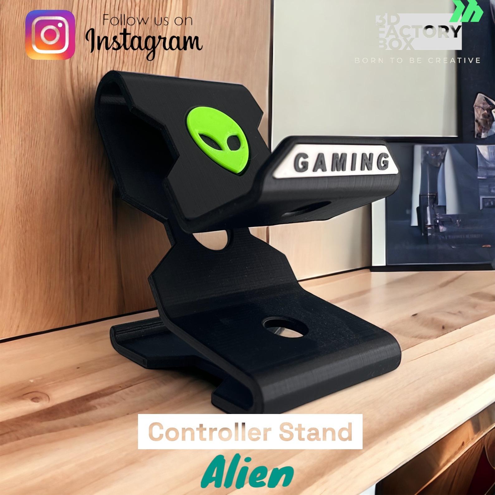 Universal Controller Stand - Inspired by "Alienware" - Print in Place 3d model