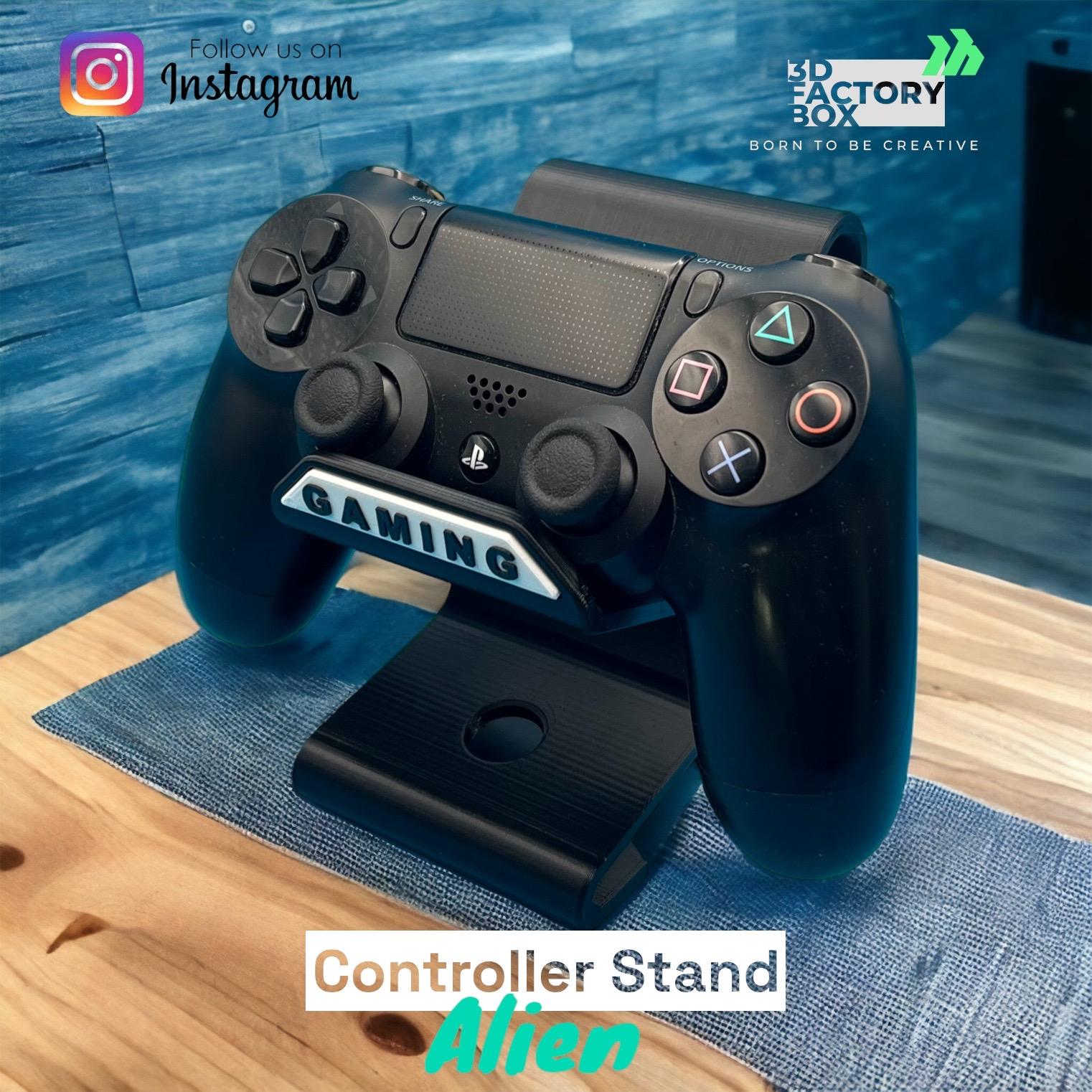 Universal Controller Stand - Inspired by "Alienware" - Print in Place 3d model