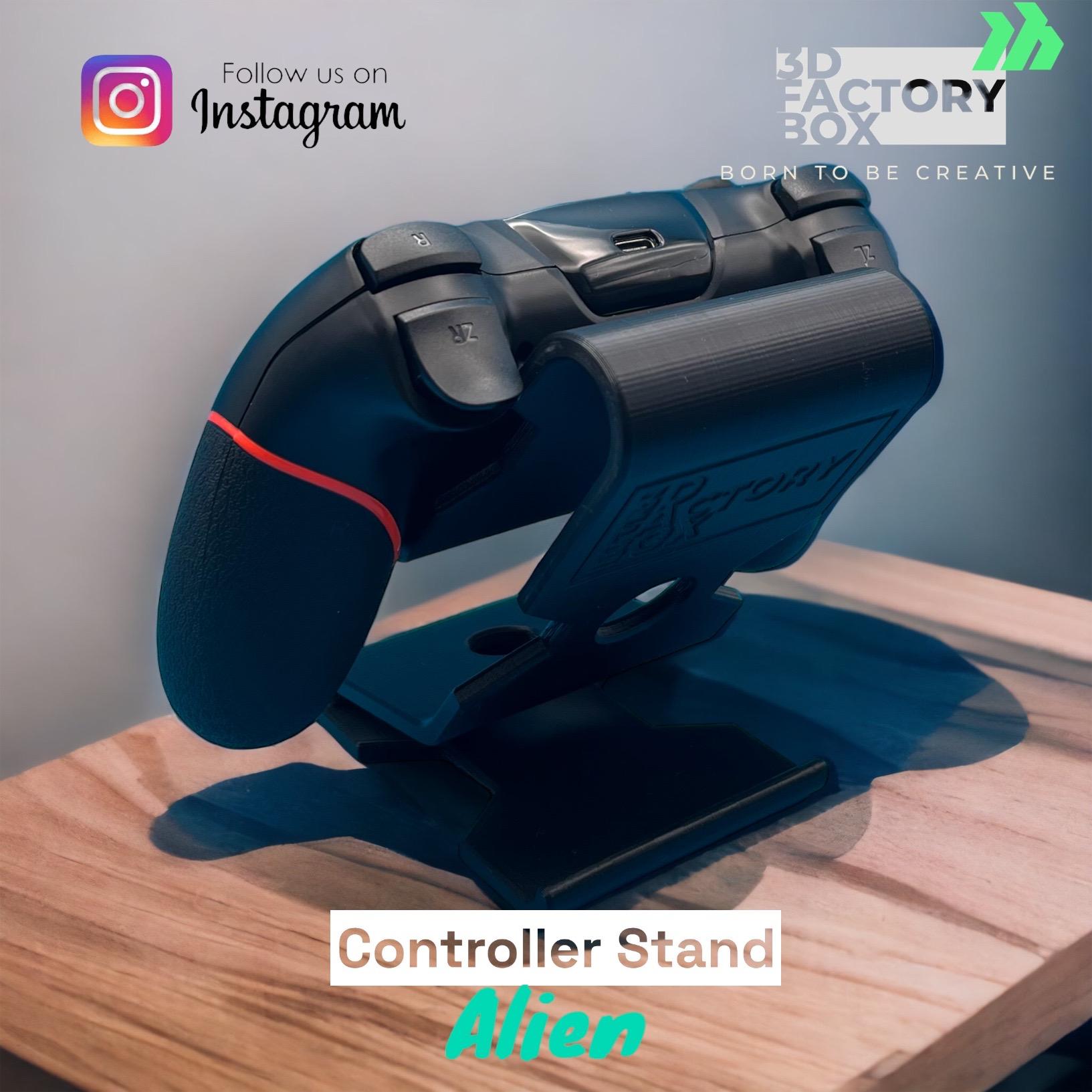 Universal Controller Stand - Inspired by "Alienware" - Print in Place 3d model