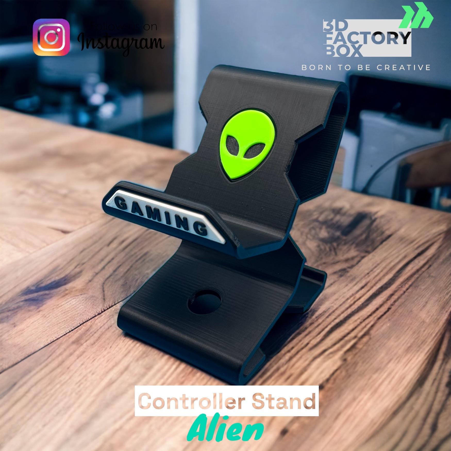 Universal Controller Stand - Inspired by "Alienware" - Print in Place 3d model