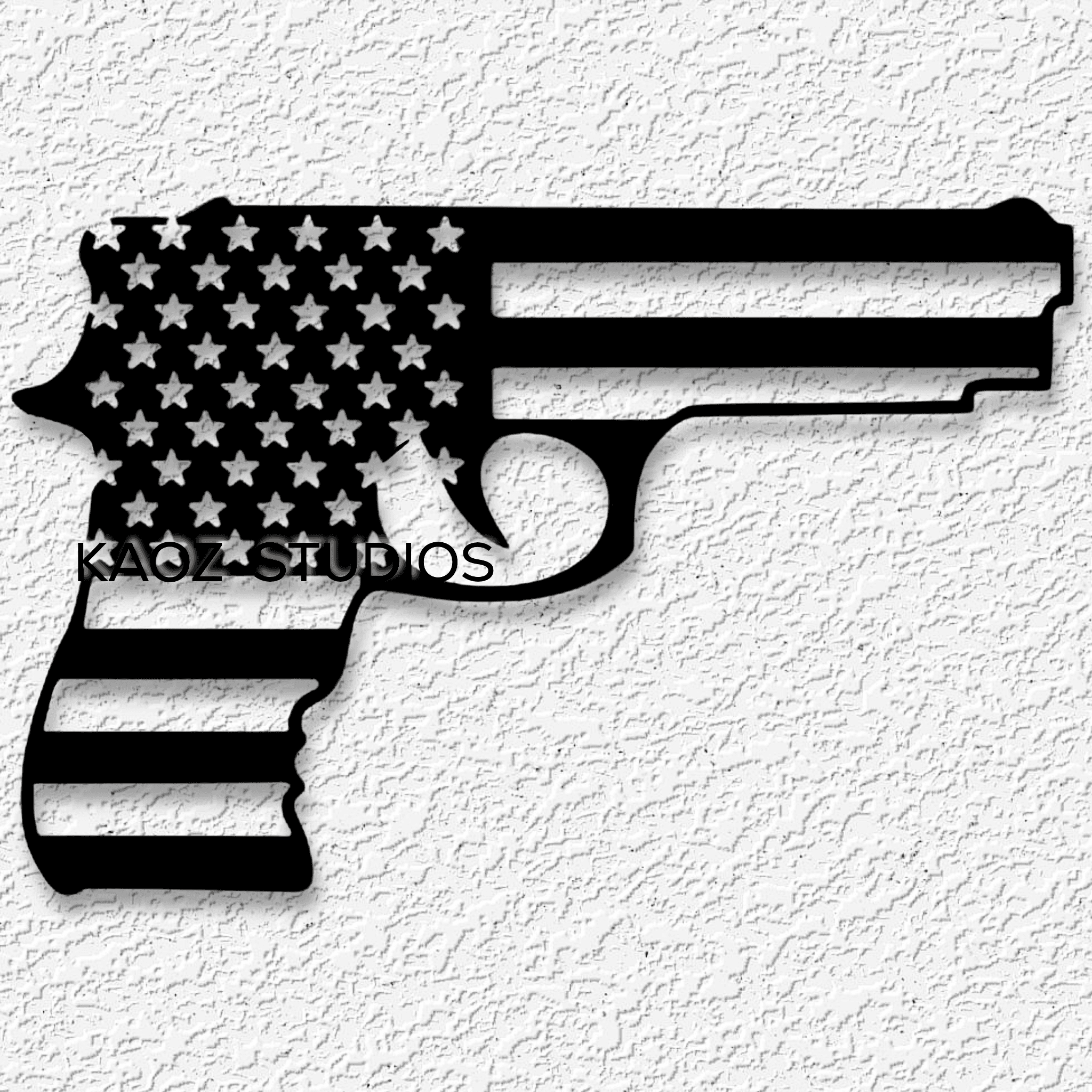 American Flag wall art Gun wall decor USA decoration 3d model