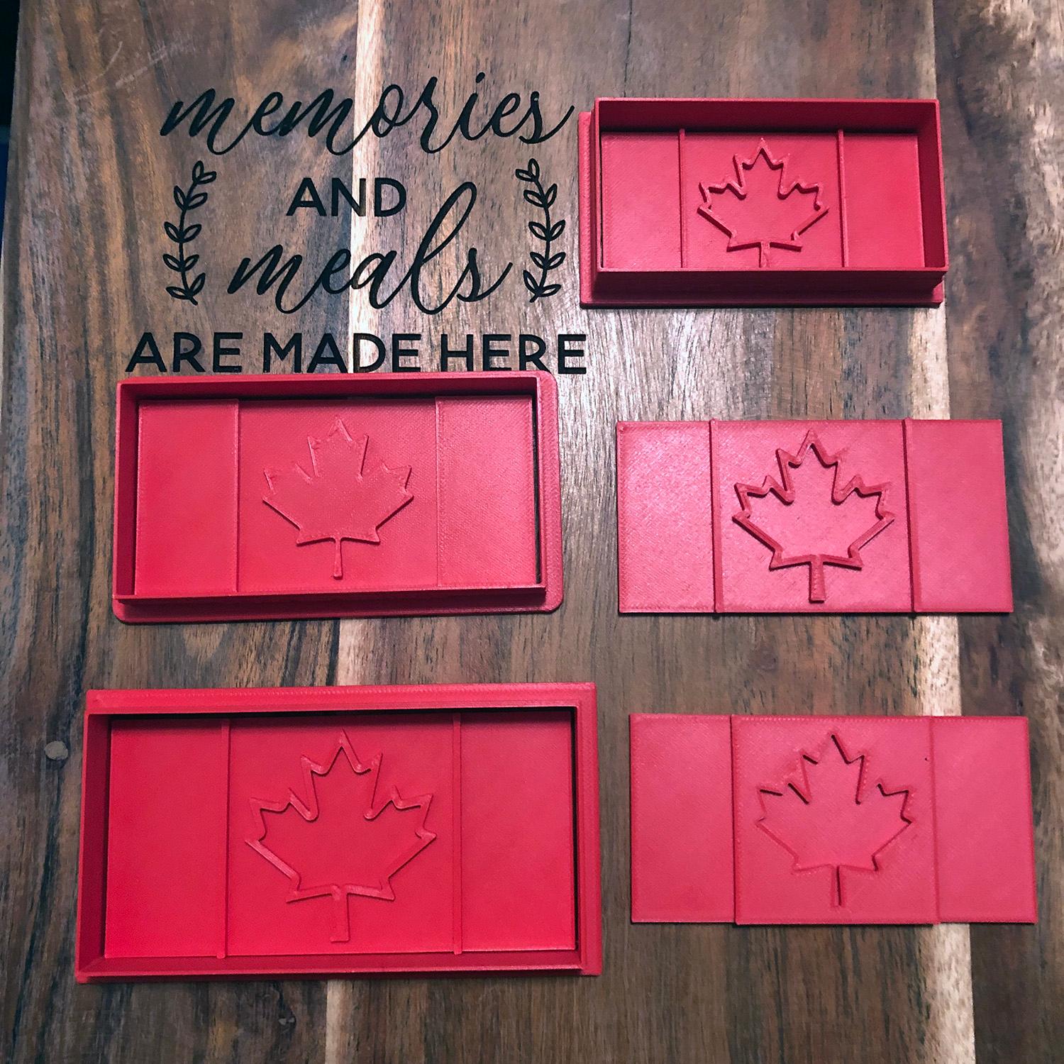 Flag of Canada Cookie Cutters and Stamps 3d model
