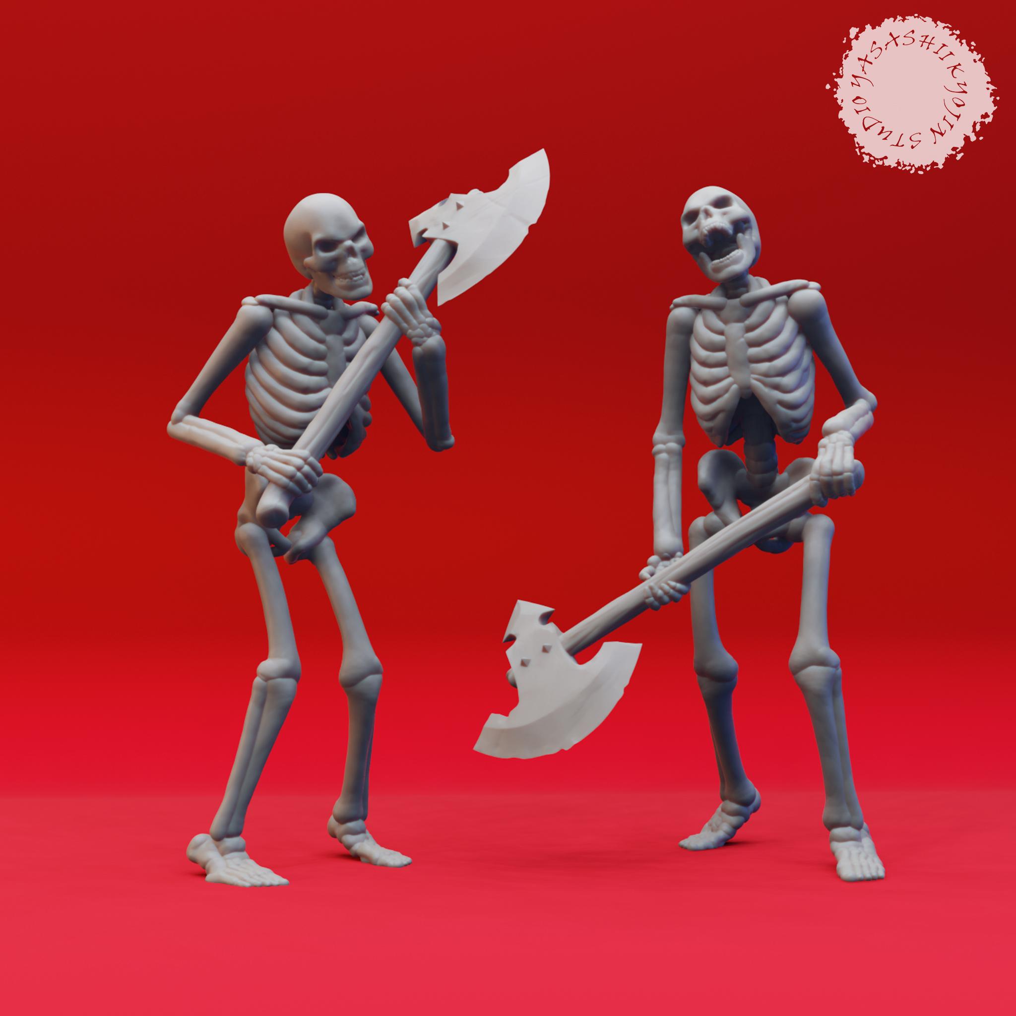 Undead Skeleton Mob - Tabletop Miniatures (Pre-Supported) 3d model
