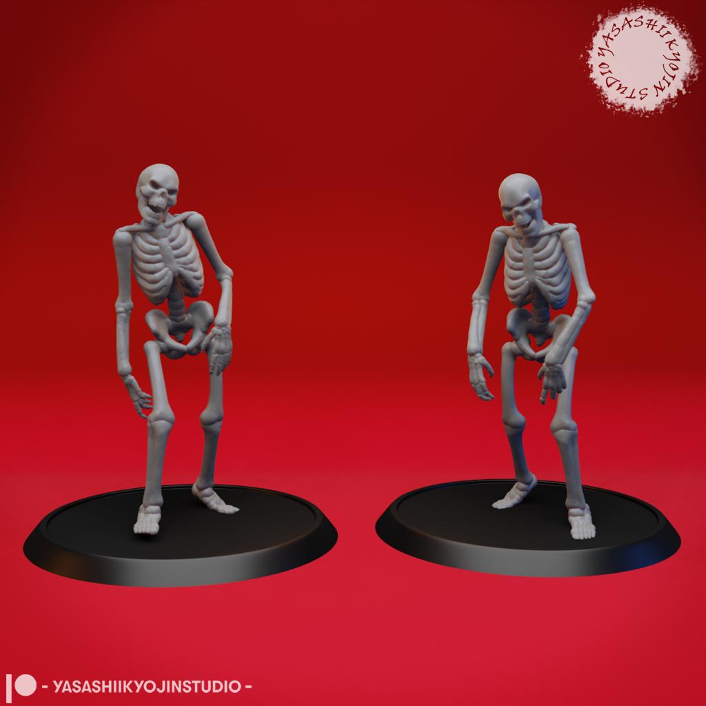 Undead Skeleton Mob - Tabletop Miniatures (Pre-Supported) 3d model