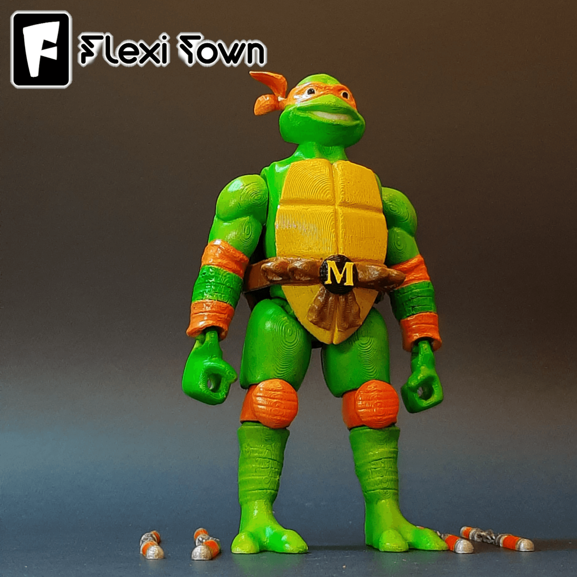 Flexi Print-in-Place Teenage Mutant Ninja Turtles, Michelangelo 3d model
