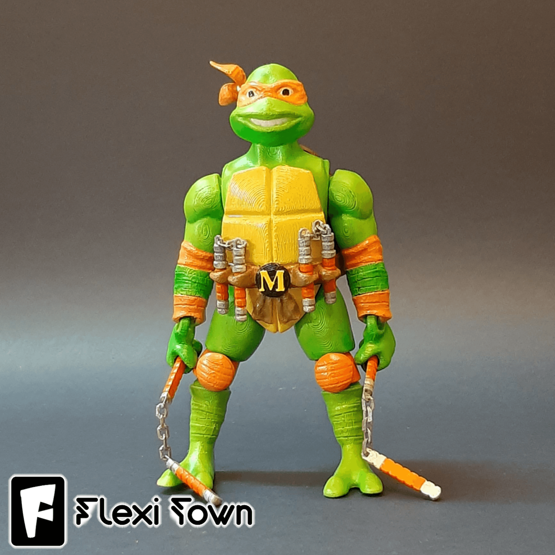 Flexi Print-in-Place Teenage Mutant Ninja Turtles, Michelangelo 3d model