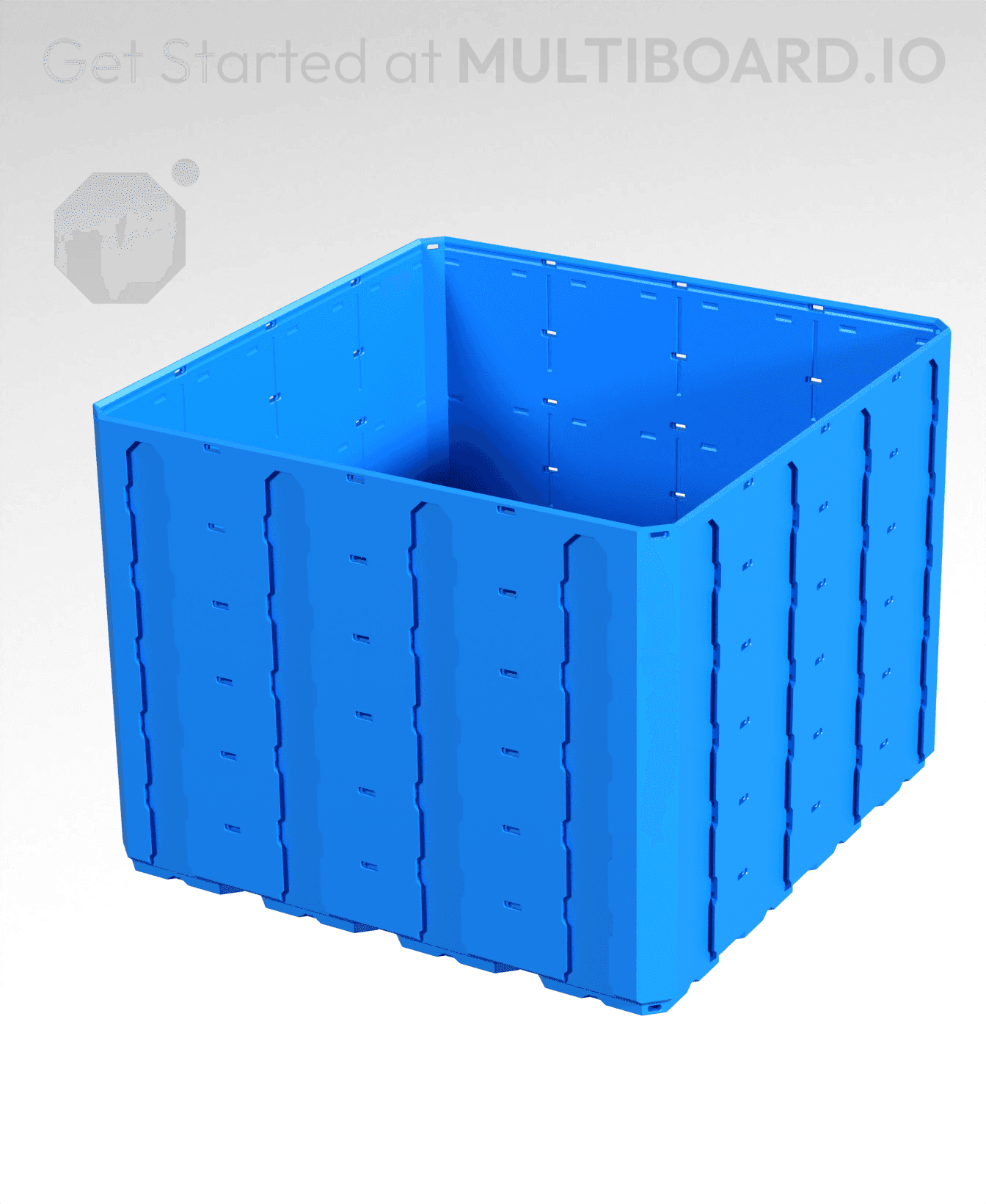 4x4x3 - Topped Multipoint Rail - Multibin Shell 3d model