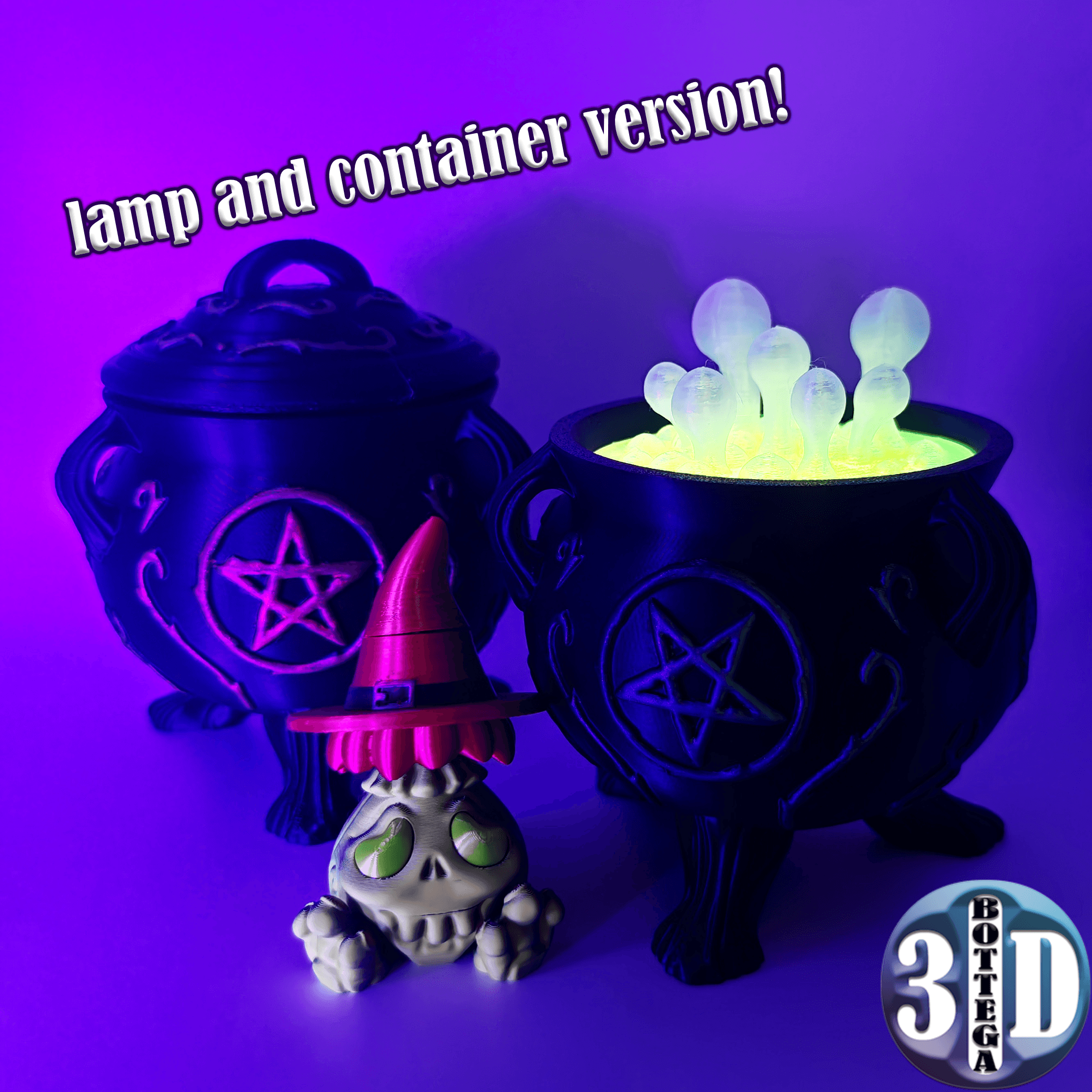 Witches' Cauldron, lamp and container version! 3d model