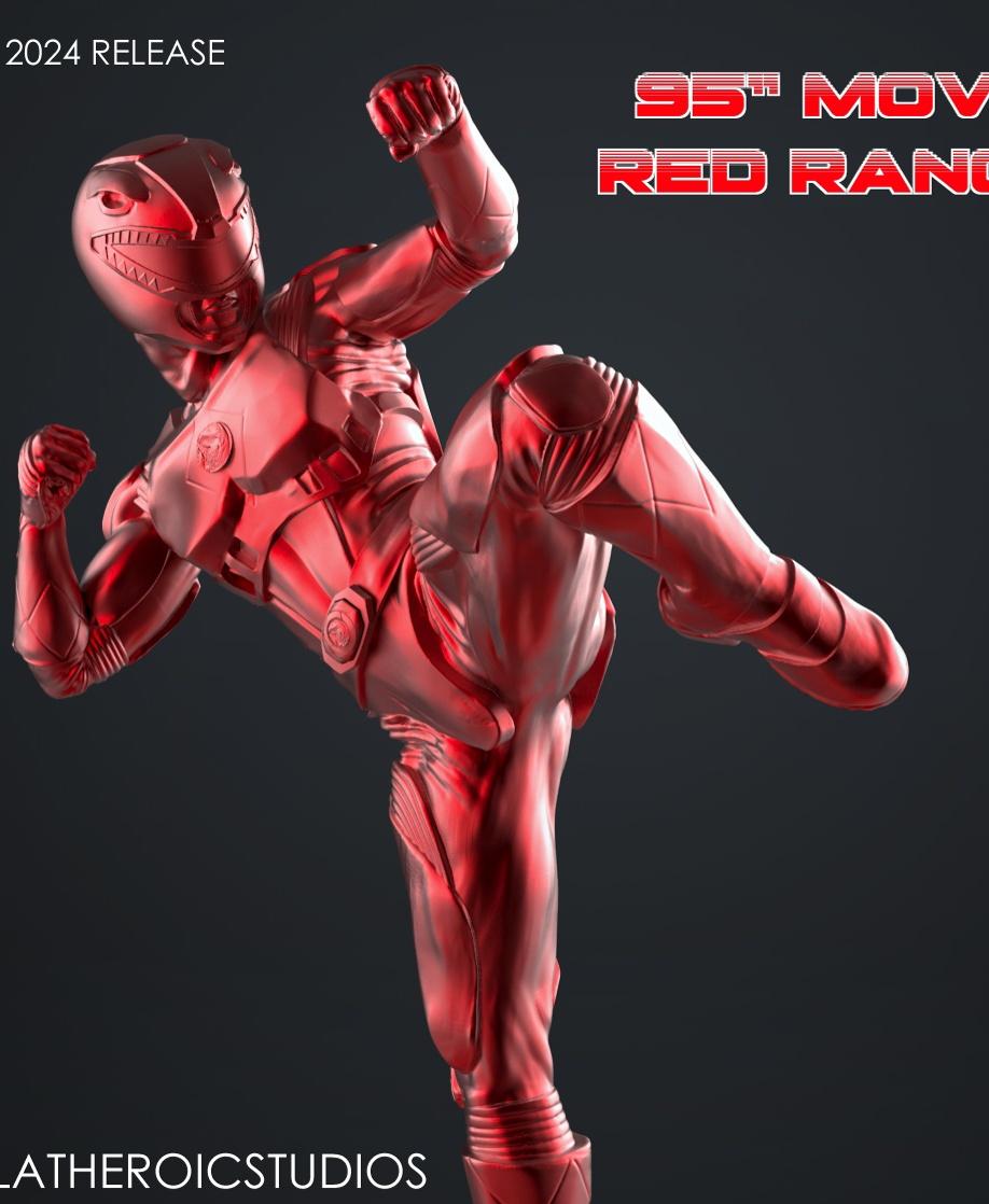 MMPR 95' Red Ranger Statue 3d model