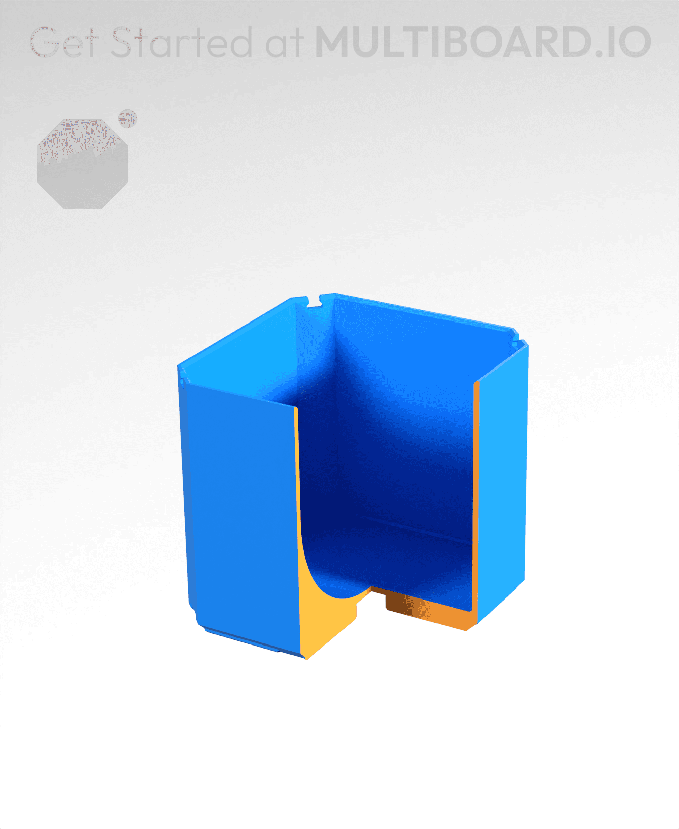 1x1x1 - Curved Bin - Multibin Insert 3d model