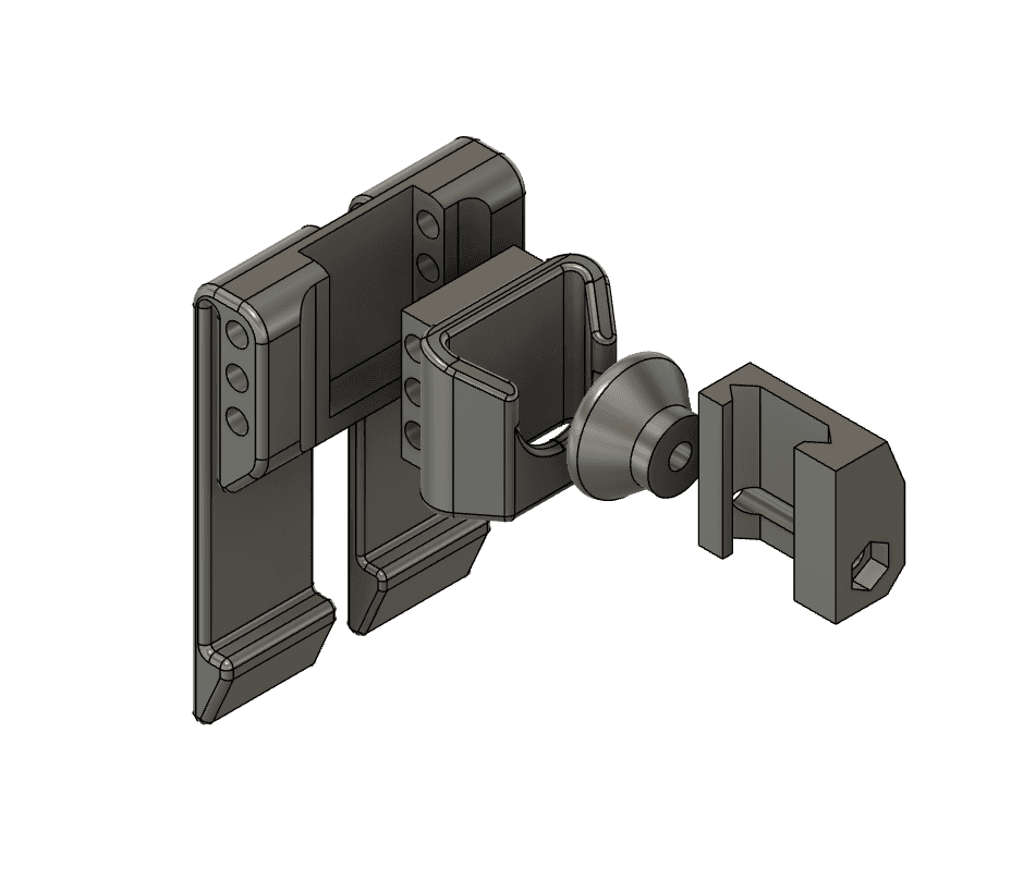 Molle direct hanging holster system (DHHS) 3d model