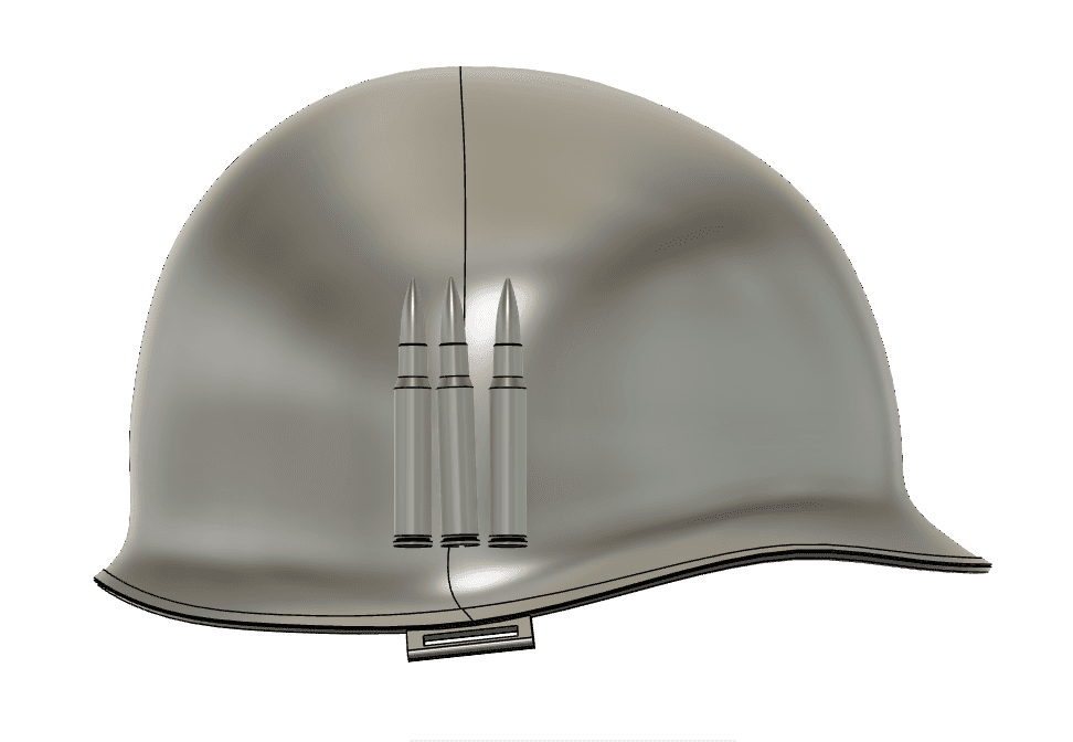 WWII US Army M1 Helmet with 30.06 ammo 3d model