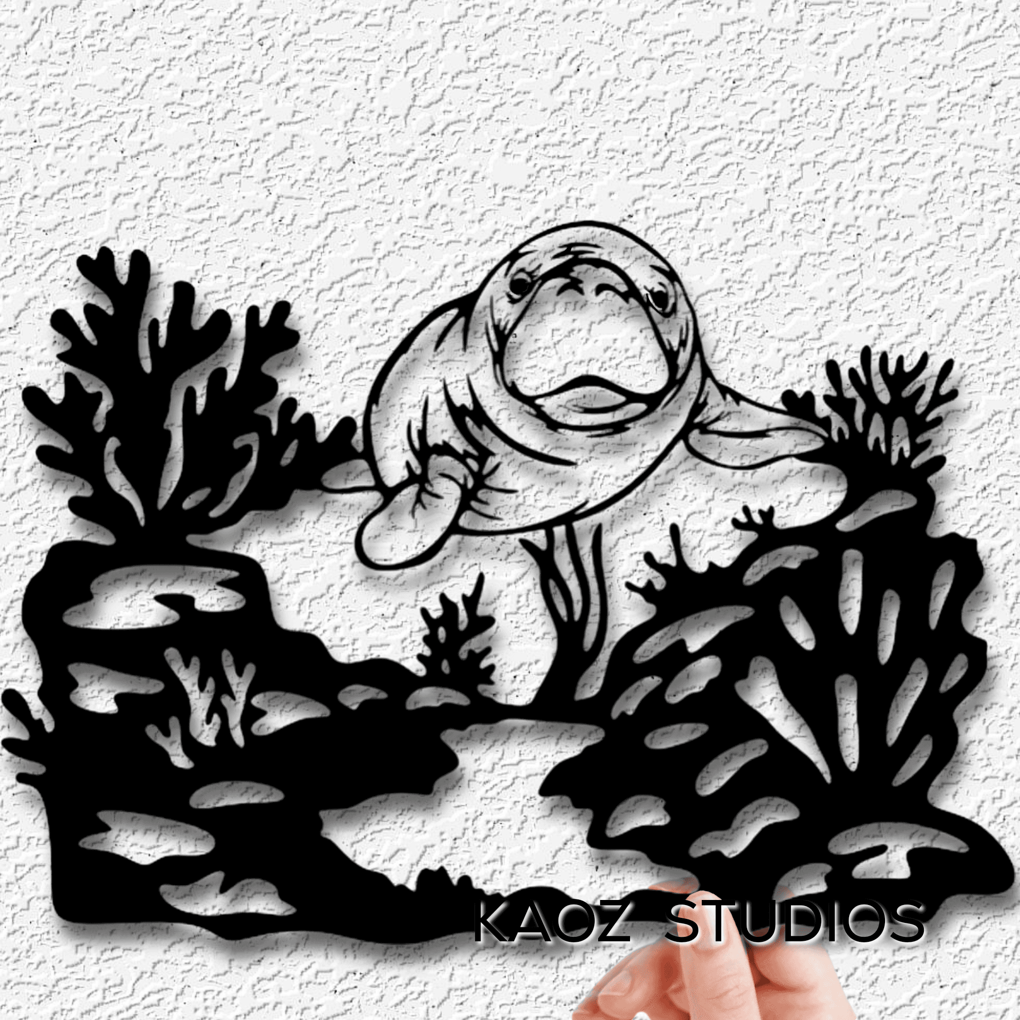 manatee wall art sea life wall decor ocean decoration 3d model