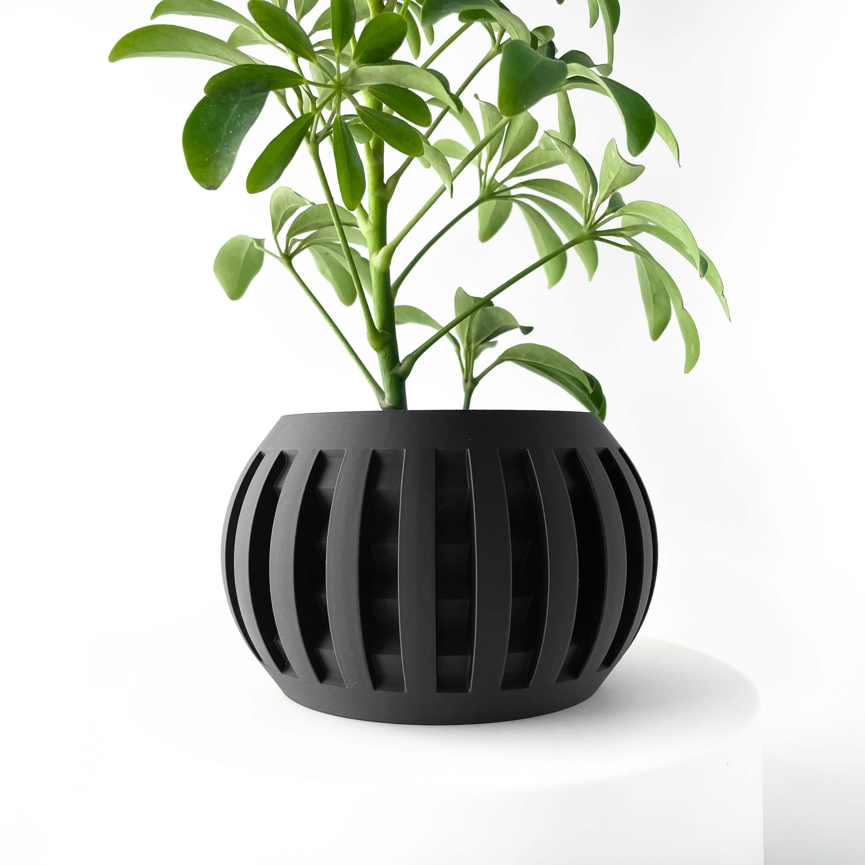 The Amada Planter Pot with Drainage Tray & Stand | Modern and Unique Home Decor for Plants 3d model