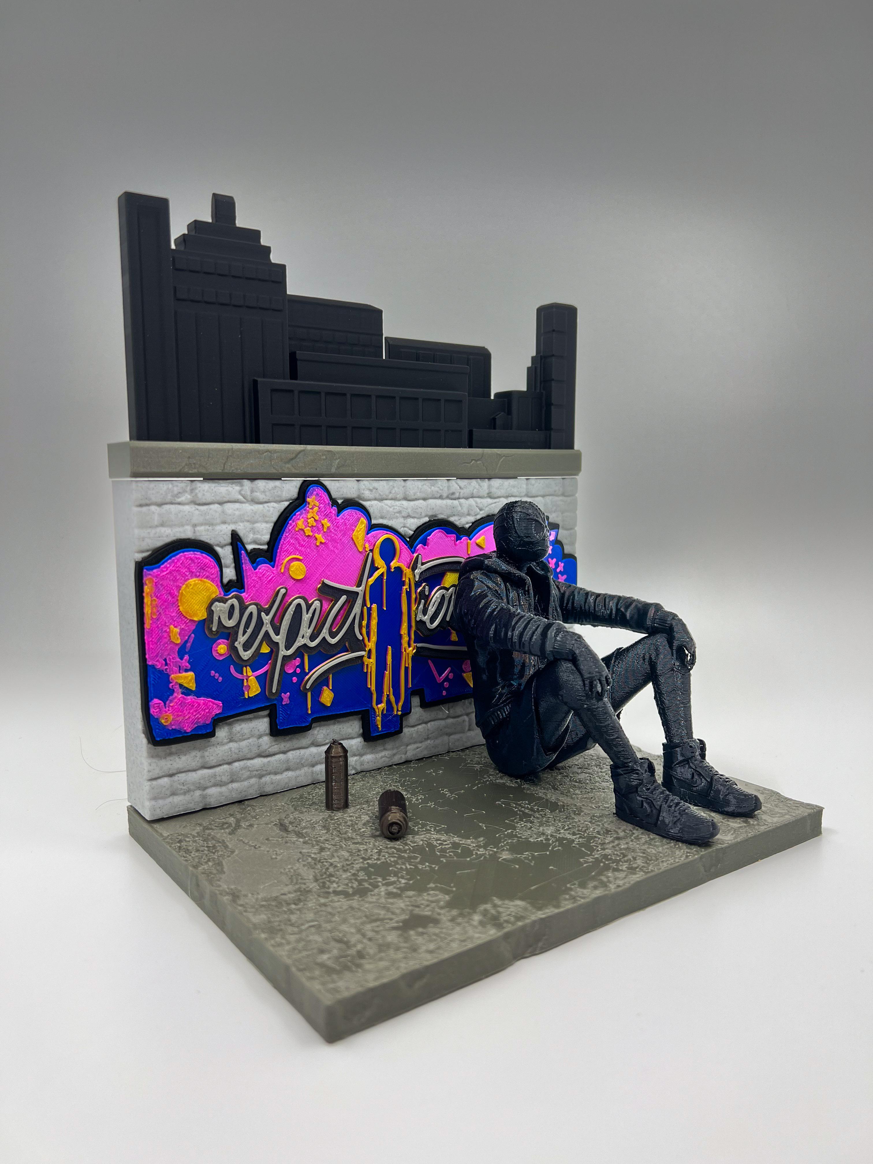 Miles Morales Diorama (Pre-Supported) 3d model