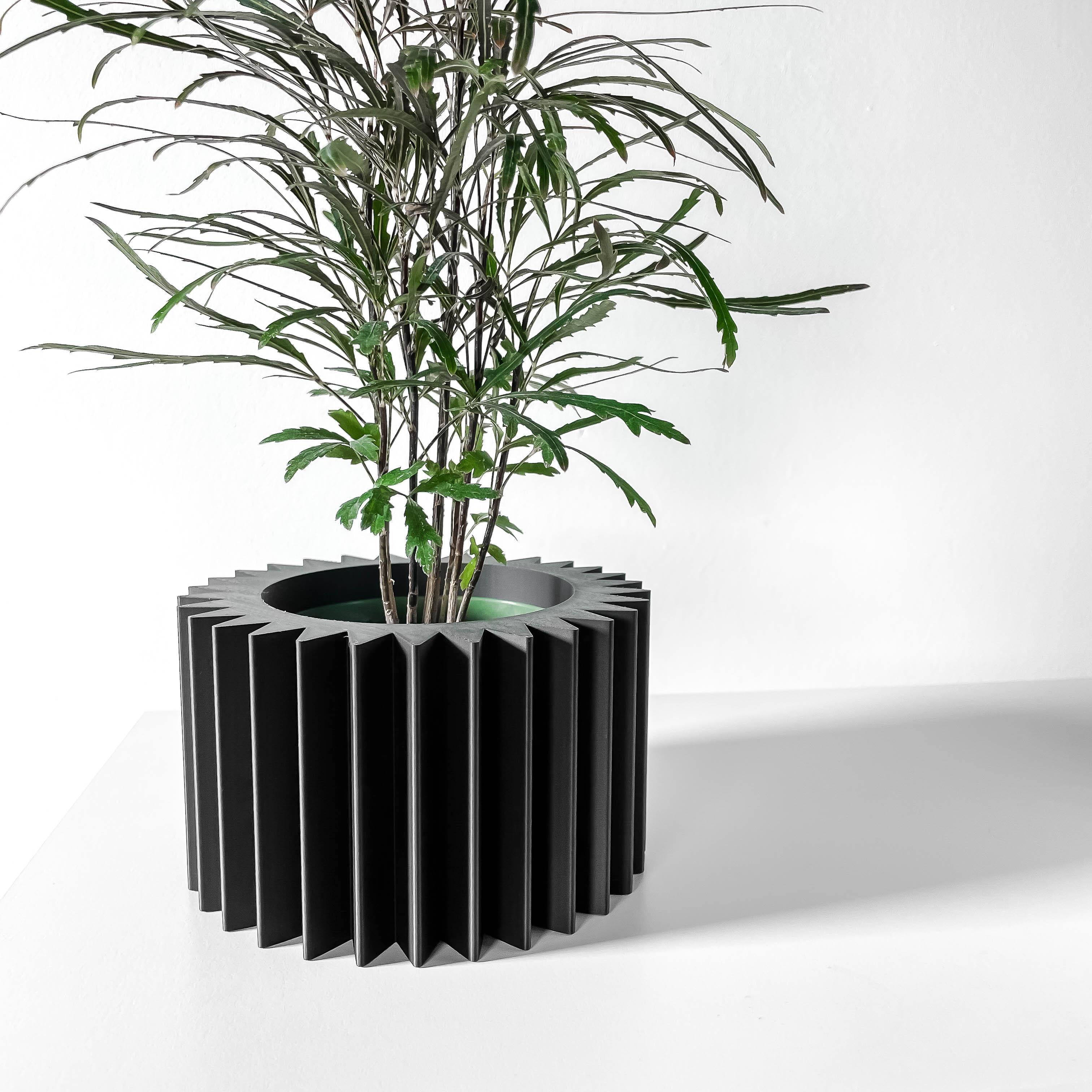 The Tuno Planter Pot with Drainage Tray & Stand: Modern and Unique Home Decor 3d model