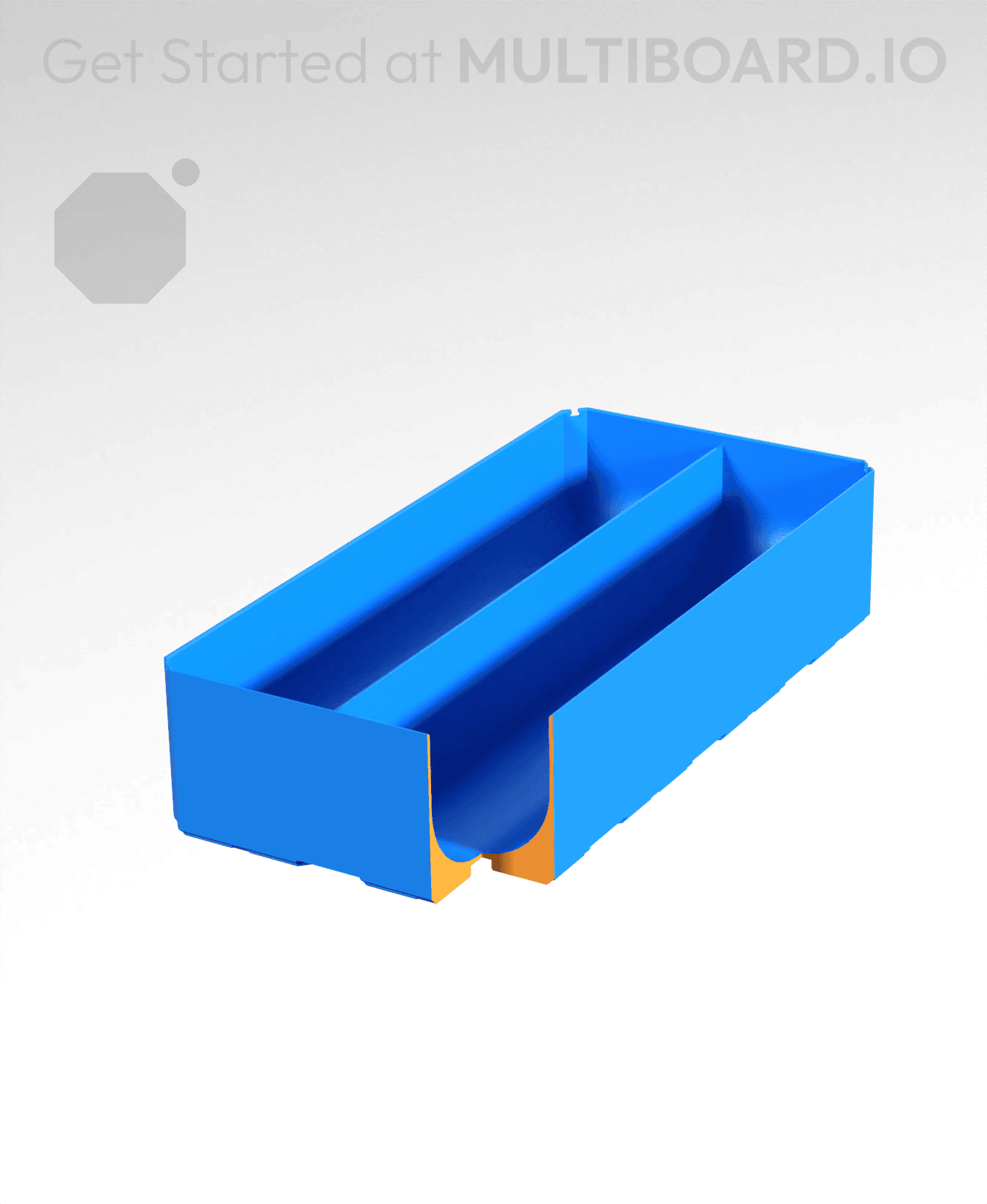 2x4x1 - Full Curved - Divided Bin - Multibin Insert 3d model