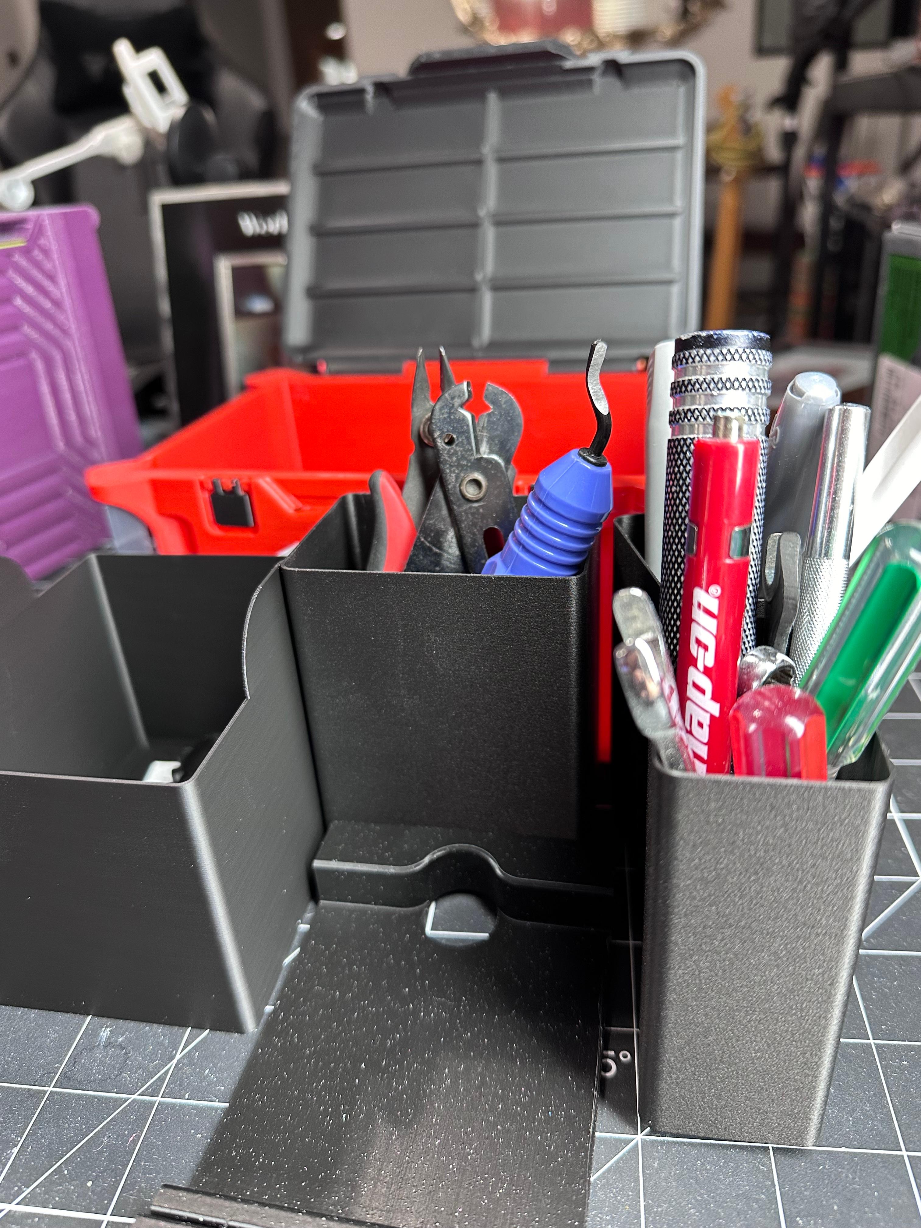 Milwaukee Desk Organizer - Packout style desk organizer with inserts, lid, and single color option 3d model