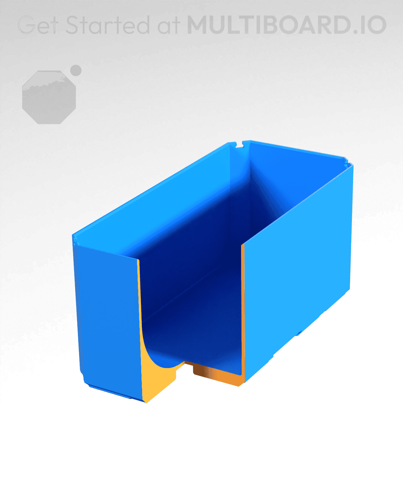 1x2x1 - Curved Bin - Multibin Insert 3d model