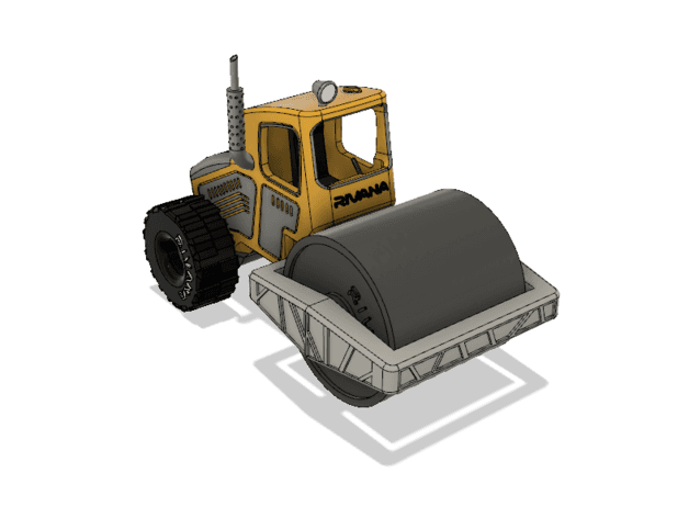 Yellow Road Roller Modern with Movements 3d model