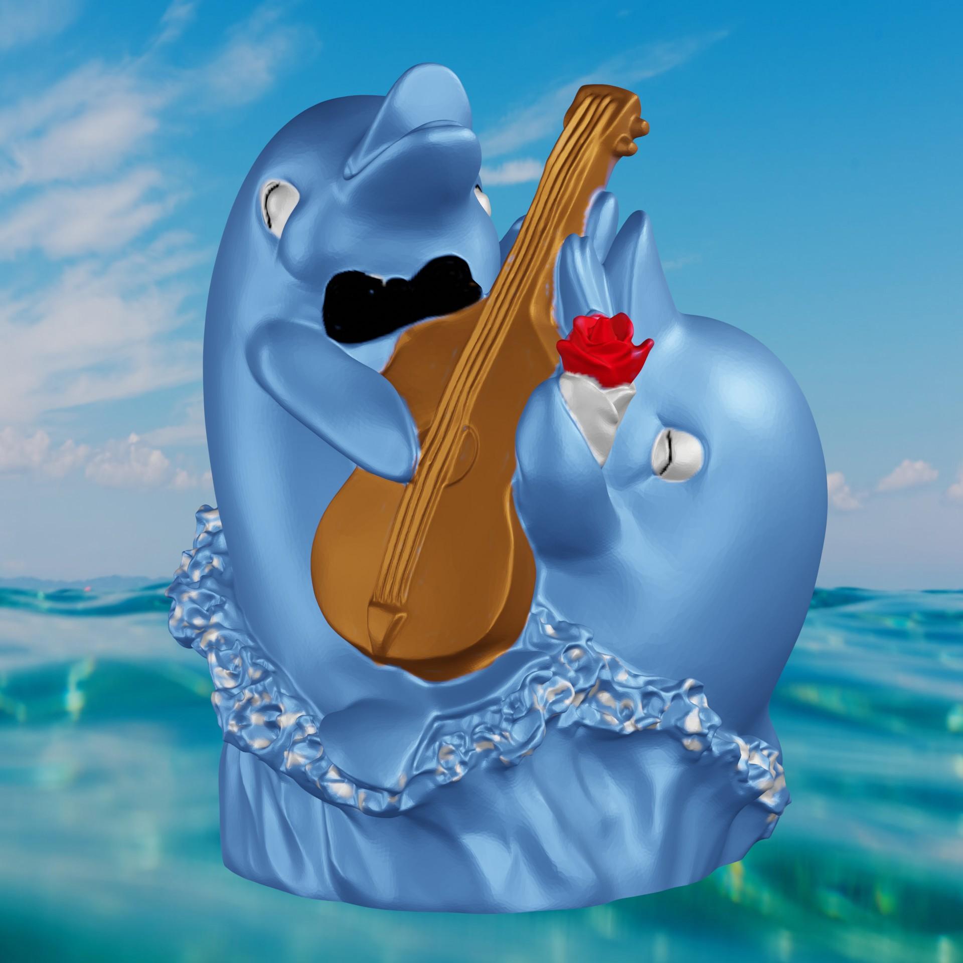 Valentine dolphin guitar 3d model