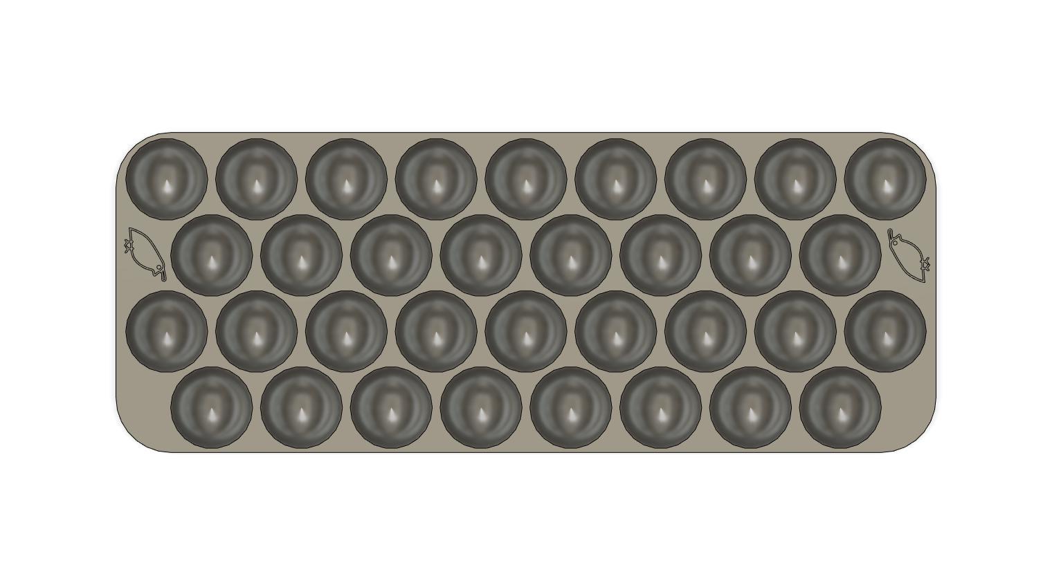 Button Egg Tray | 34 eggs 3d model