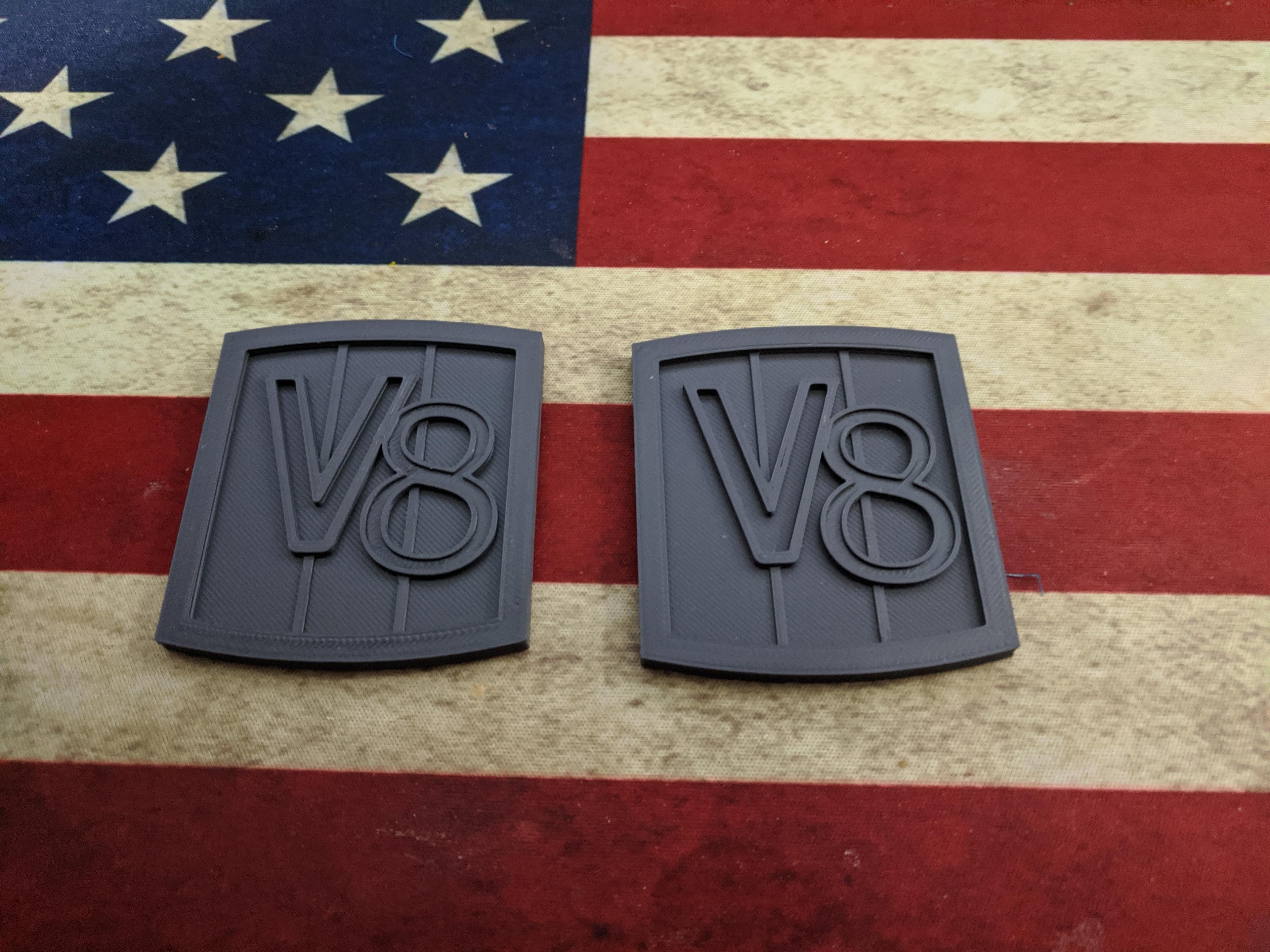 V8 badge classic Jeep style 3d model