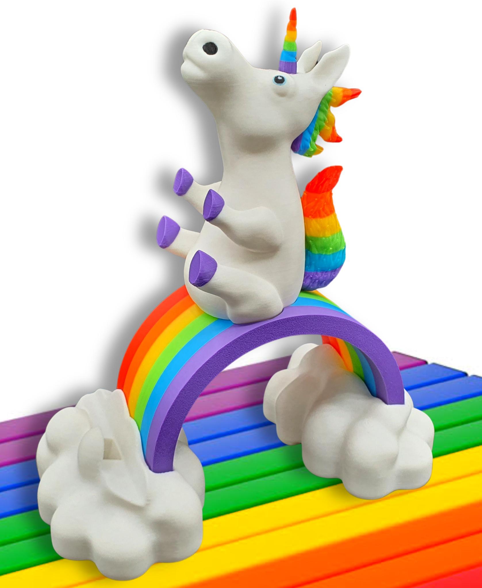 Unicorn Rainbow Phone Holder  - Sooo fun and colorful Super easy to print - I love it !! - 3d model