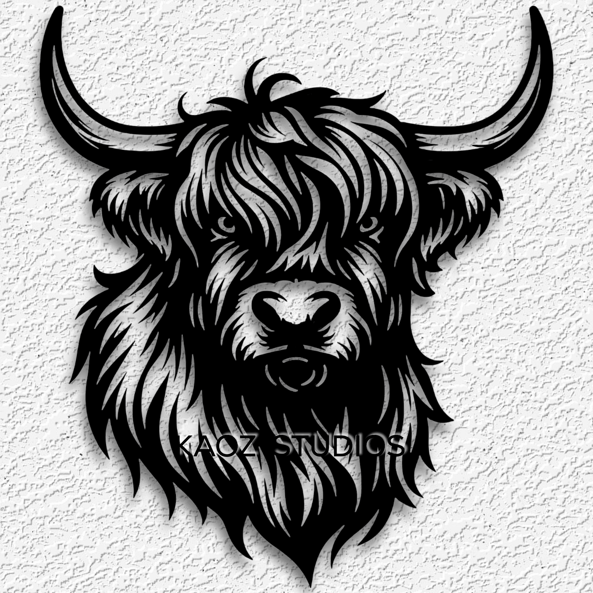 highland cow wall art mountain bull wall decor 3d model