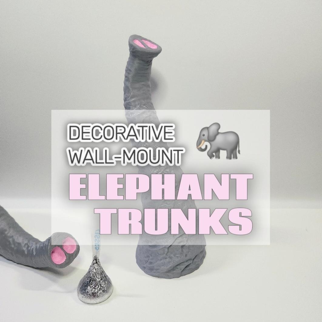 Pair of Decorative Hanging Elephant Trunks Pop-Out 3D Wall Art 3d model