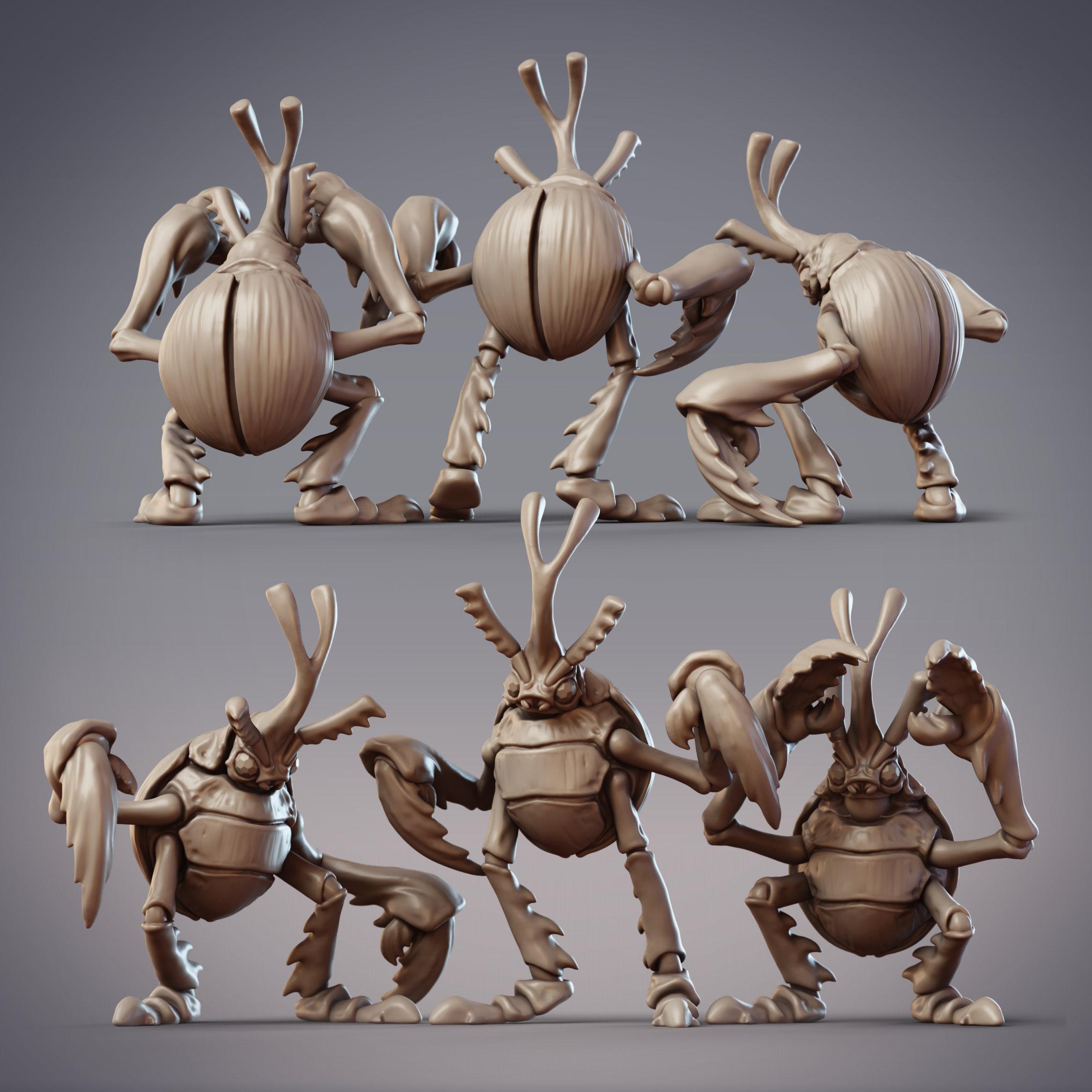 Beetle Boys Crew - Vireo, Rubus, & Foli, Antenari Folk (Pre-supported) 3d model