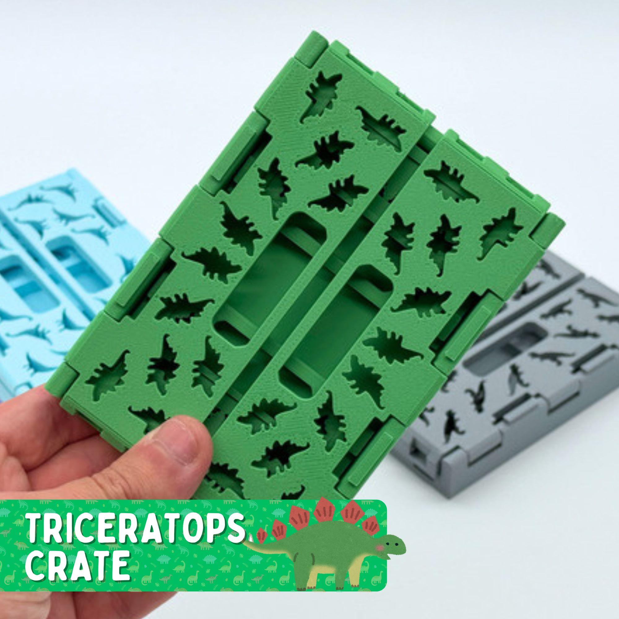 3D Printable Dino Crates (4 Different Variations) 3d model